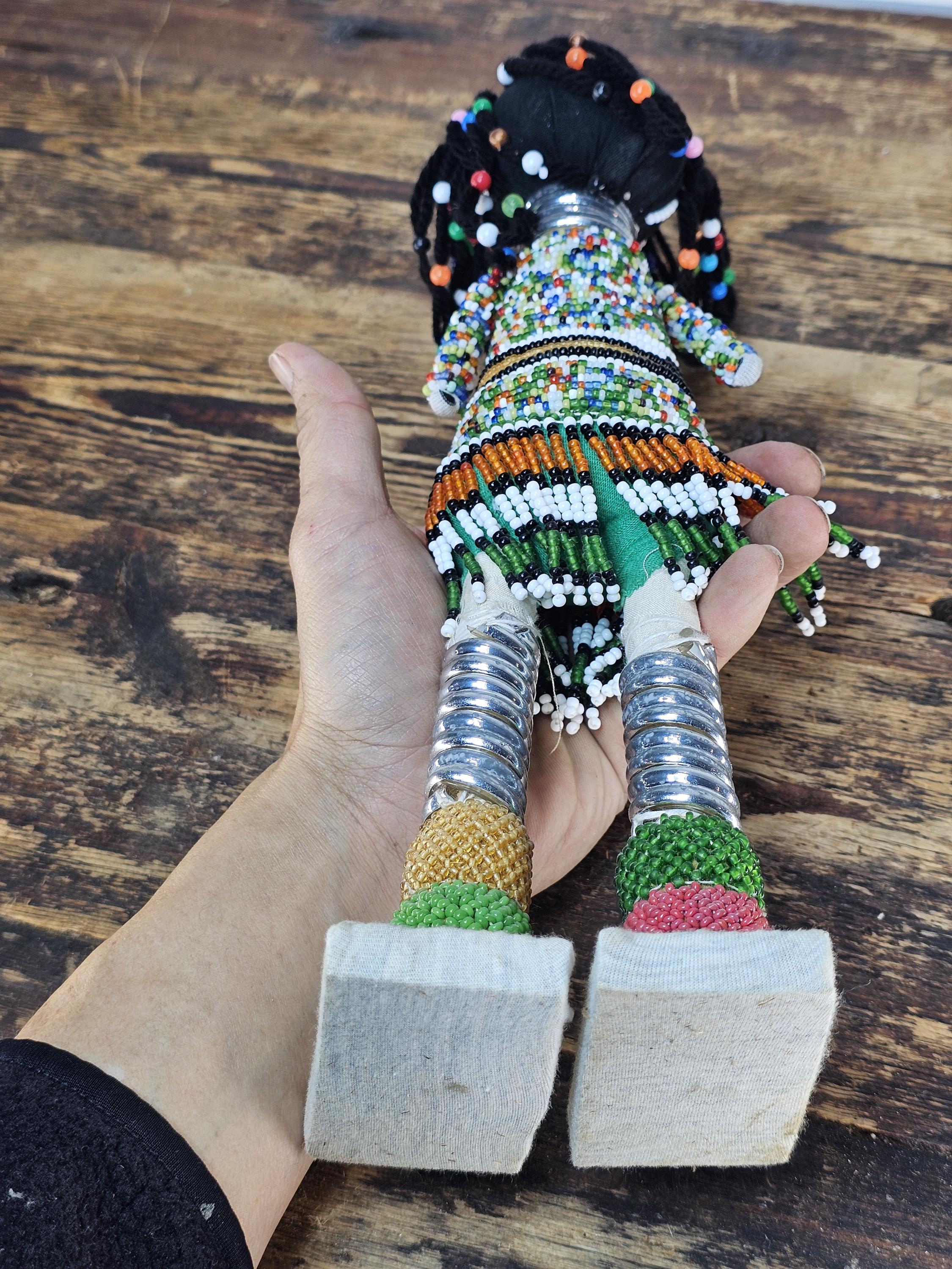 South African Premium Ndebele Beaded Art Doll 13"H