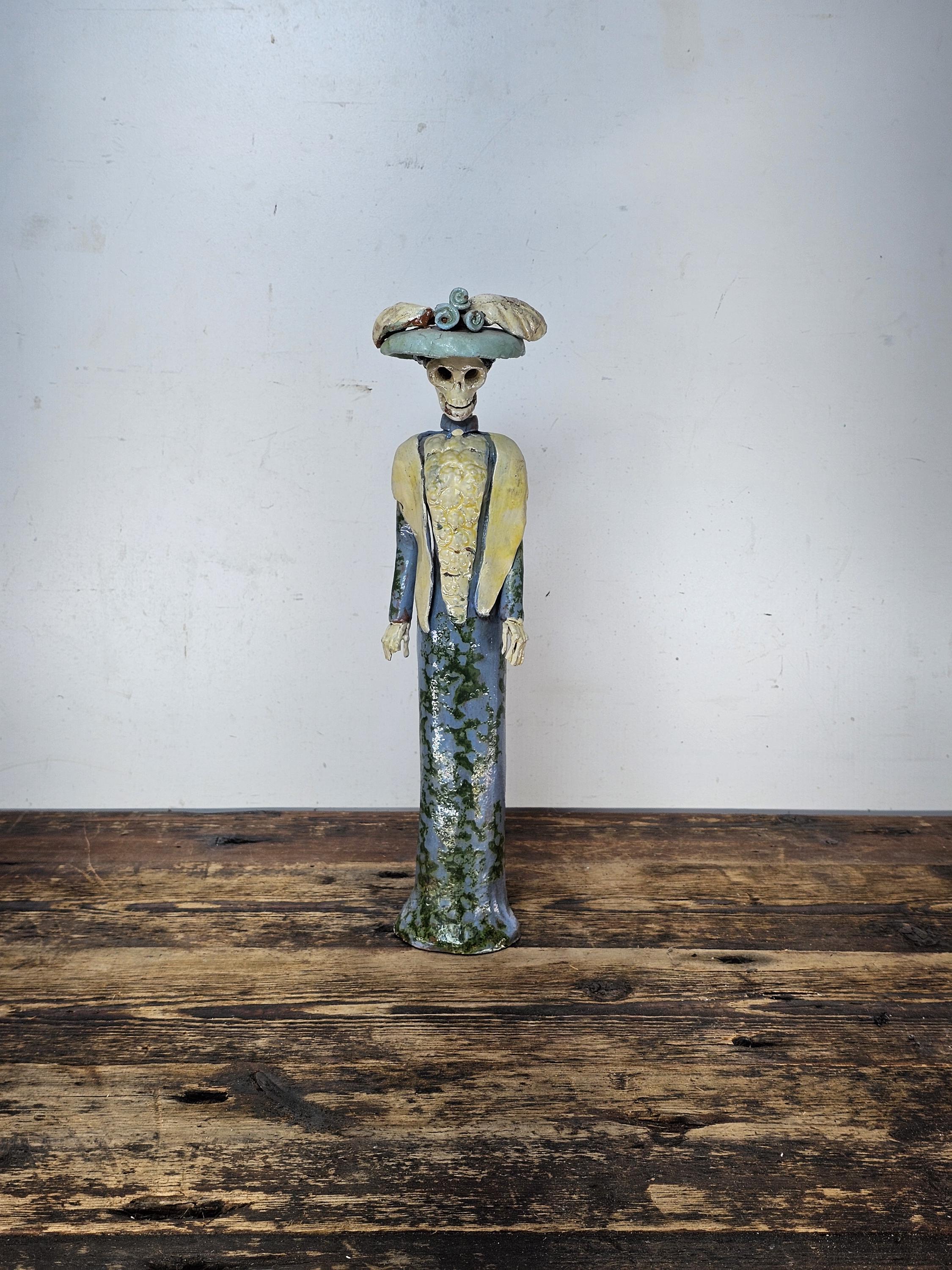 Day of the Dead Catrina Doll La Calavera Catrina Signed By Mario Romero 14.5"H