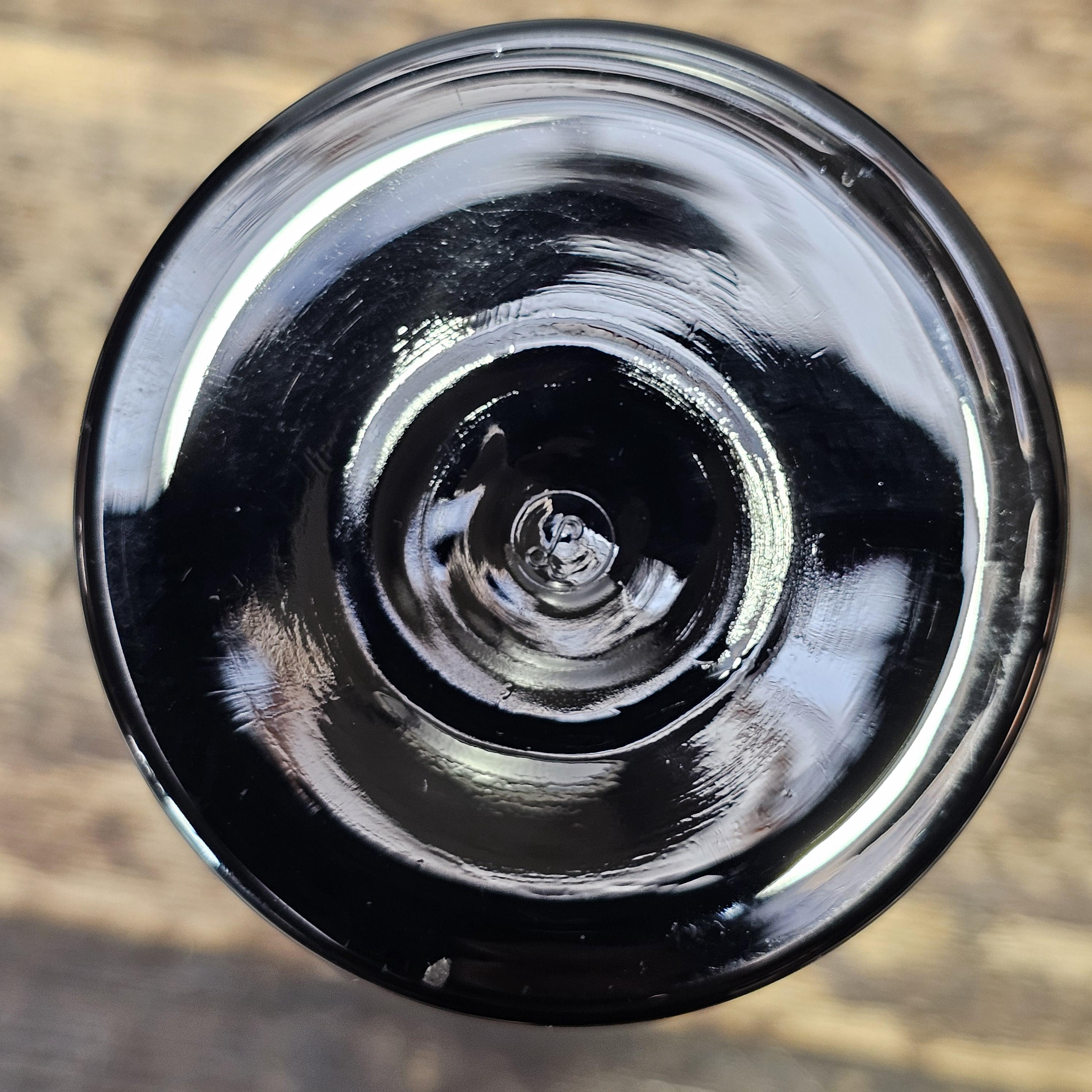 Set of 2 Vintage Black Amethyst Glass Libbey Premiere Champagne Flutes 9"H