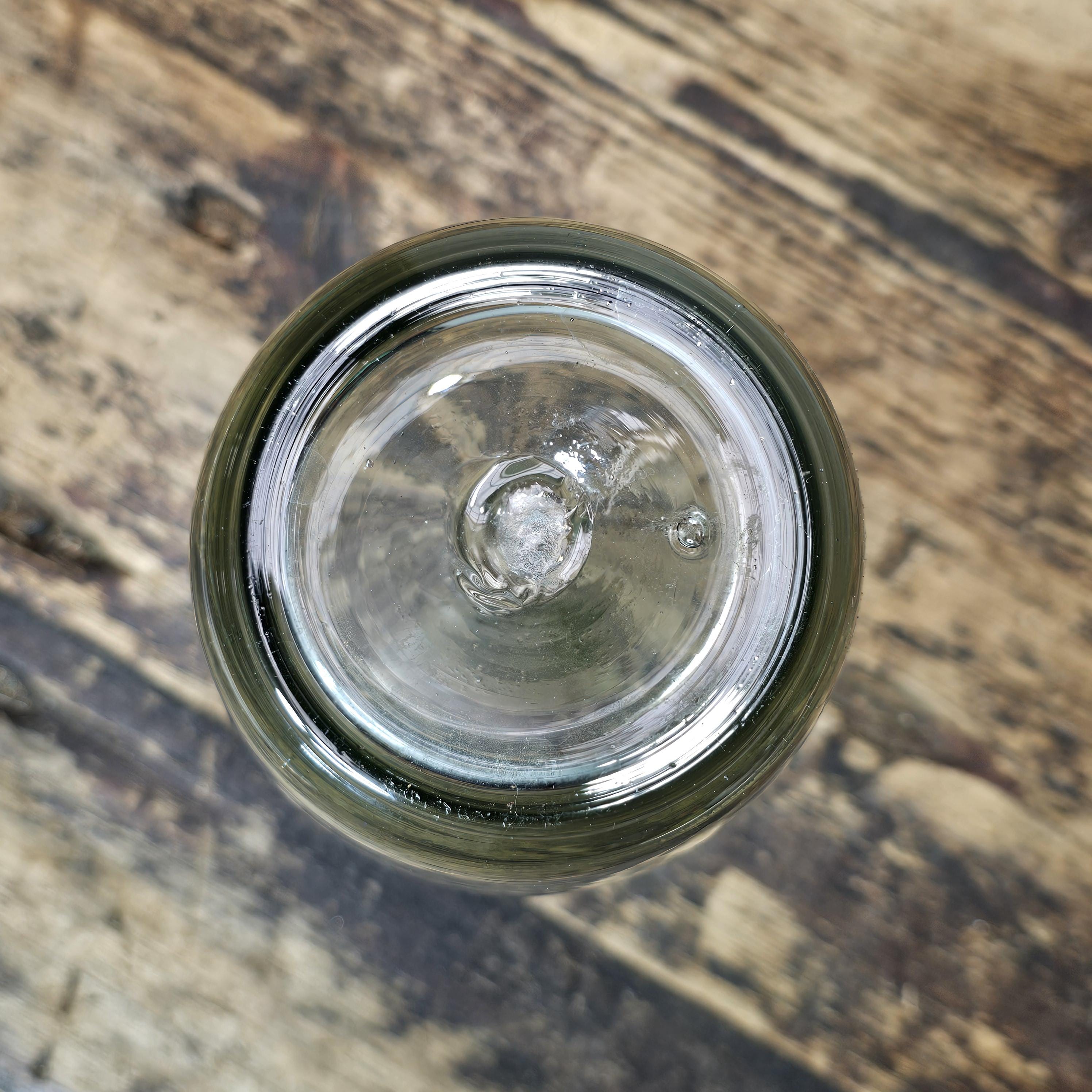 Rustic Hand-Blown Glass Bottle/Bud Vase 9"H