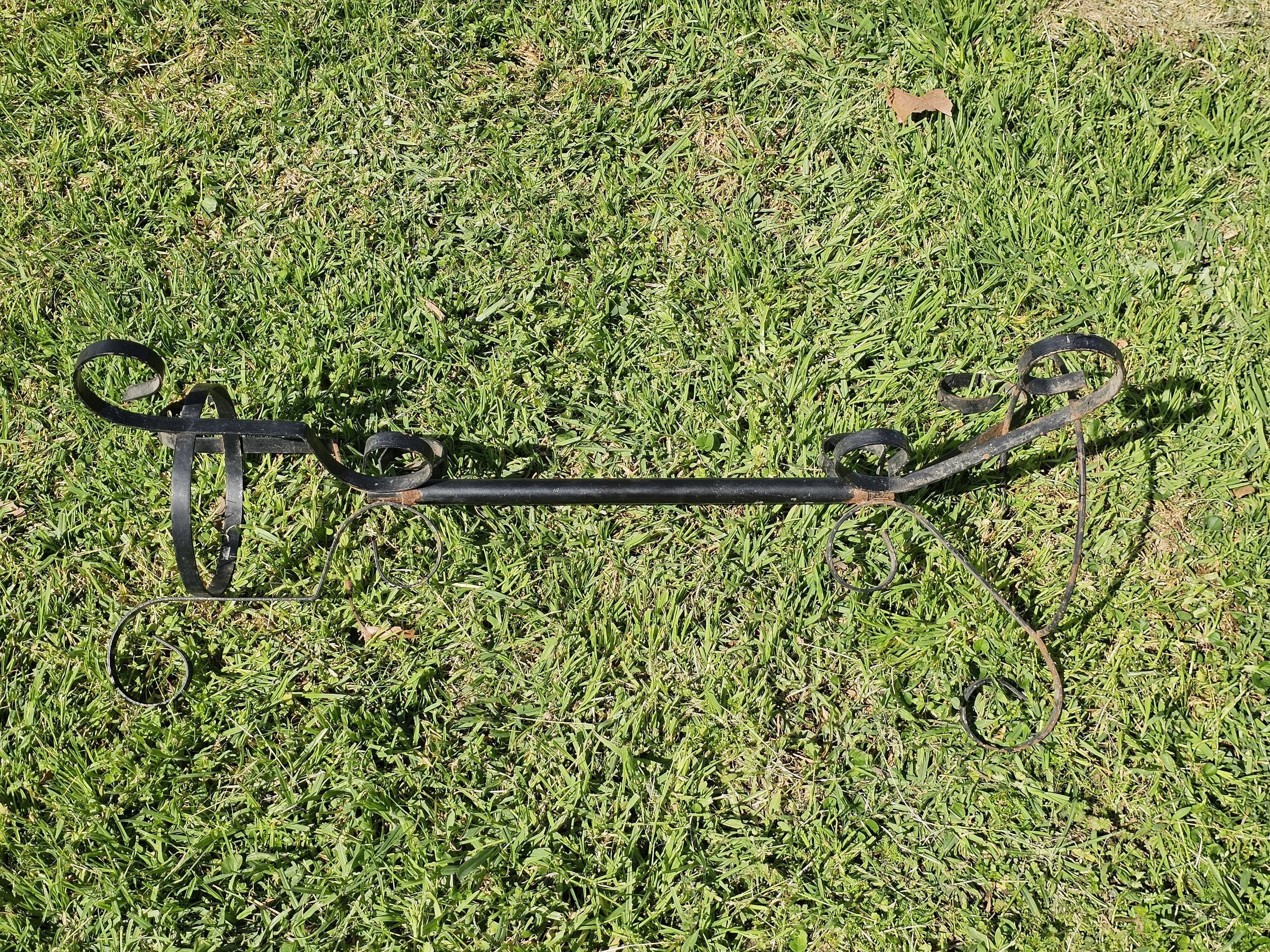 Vintage Scrolled Metal Plant Stand Rusty 27.5" H