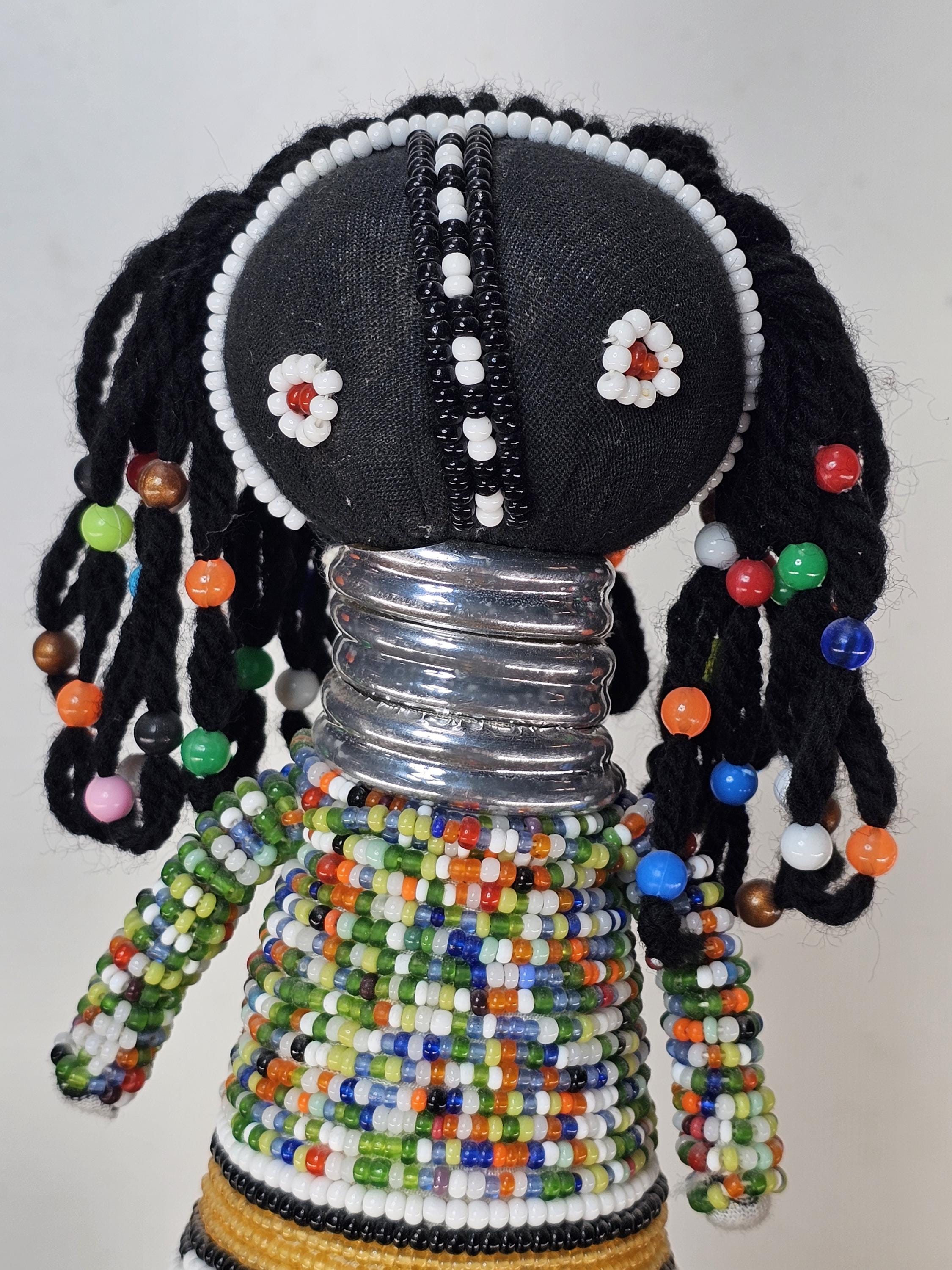 South African Premium Ndebele Beaded Art Doll 13"H