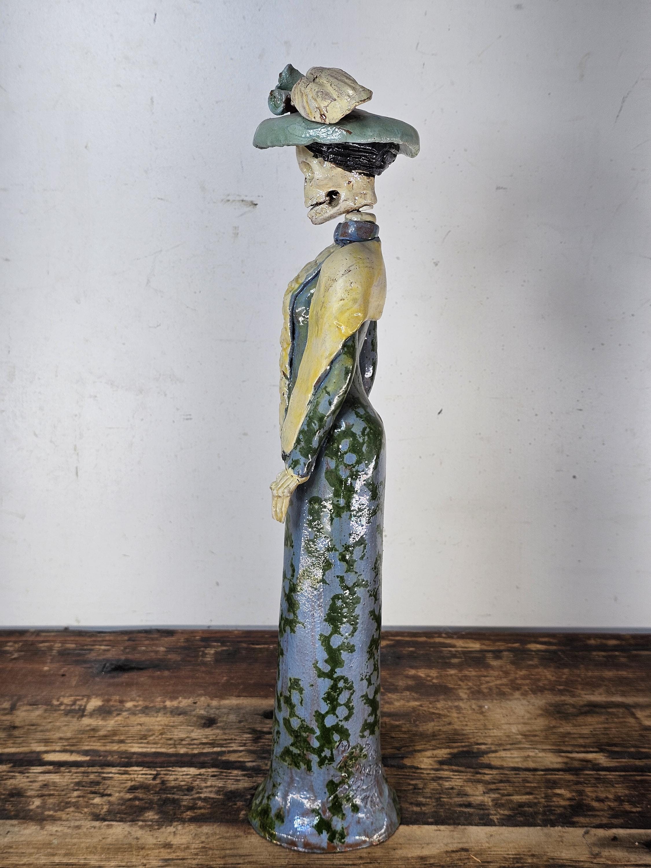 Day of the Dead Catrina Doll La Calavera Catrina Signed By Mario Romero 14.5"H