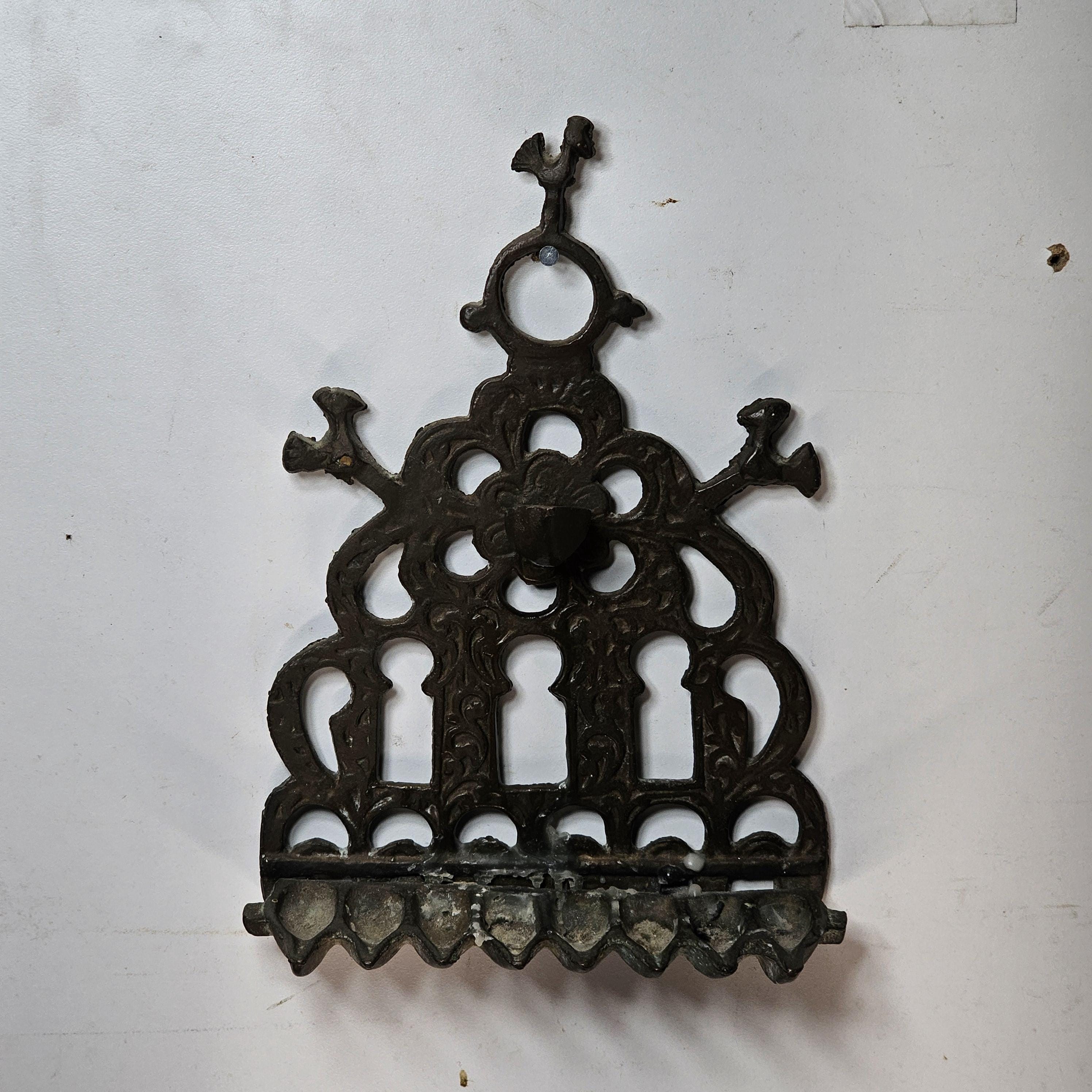 Vintage Hanukkah Menorah Lamp 9"H