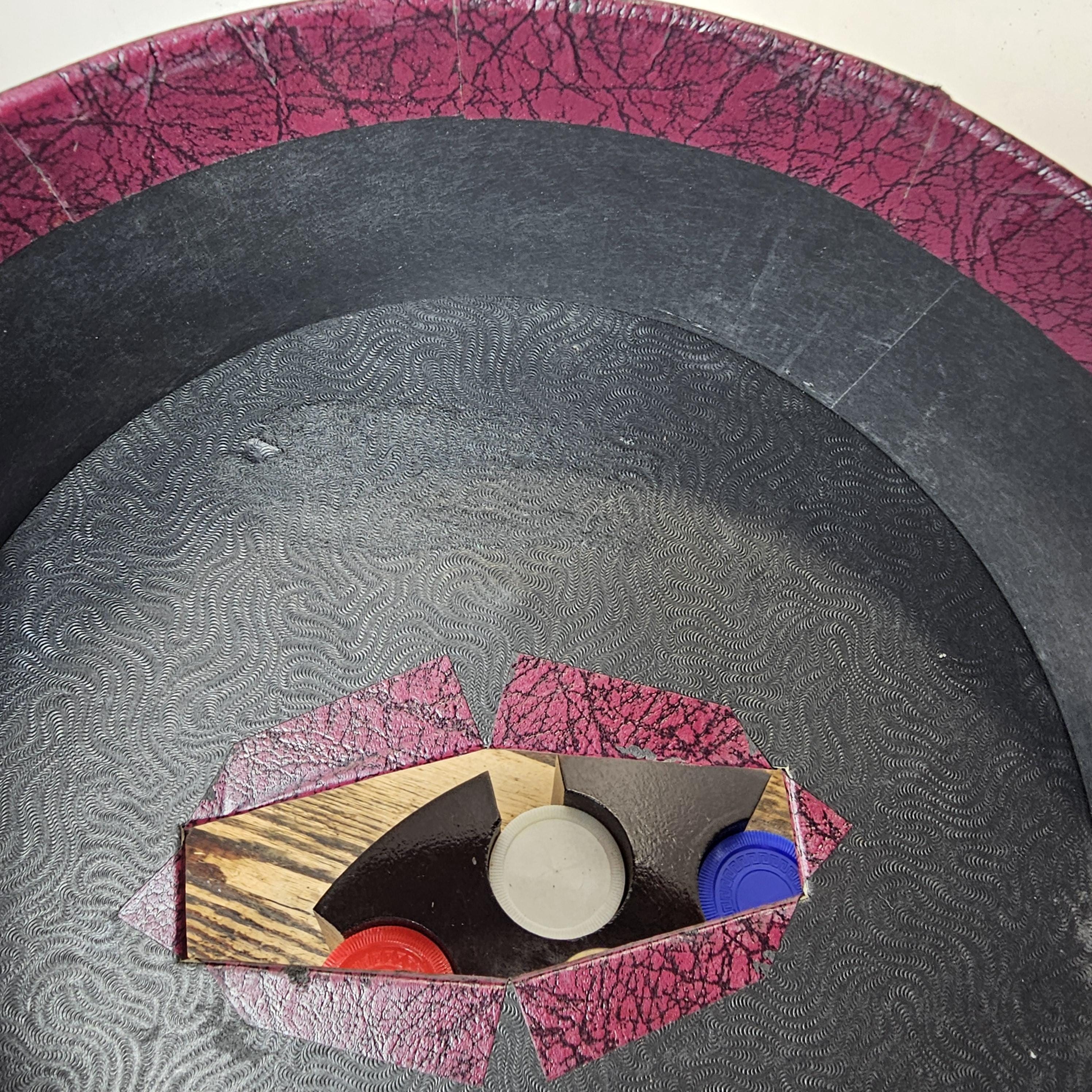 Vintage Revolving Wood Poker Chip Caddy