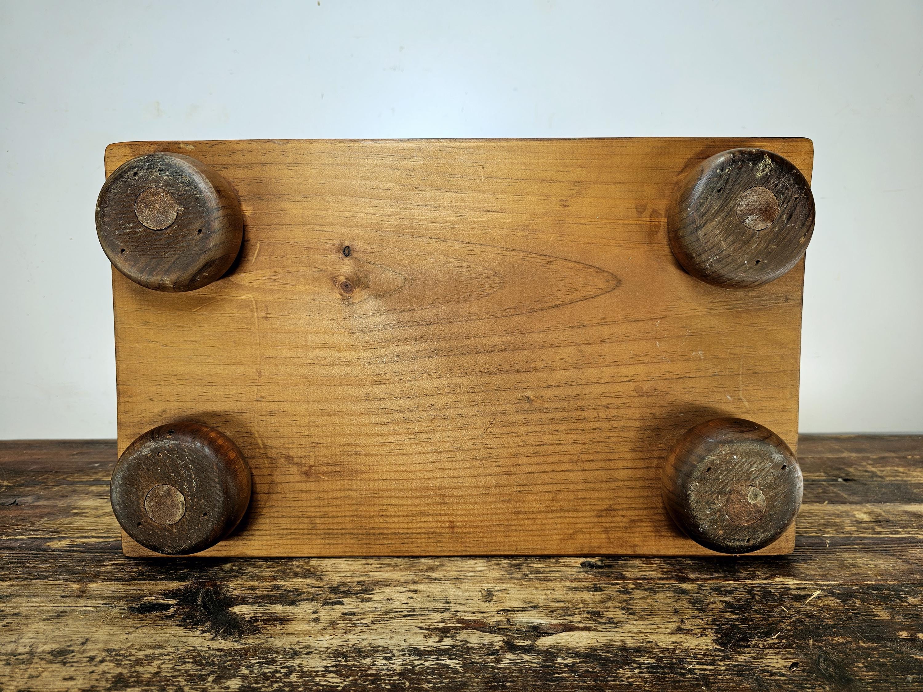 Vintage Wooden Double Decker Wine Rack with Serving Top