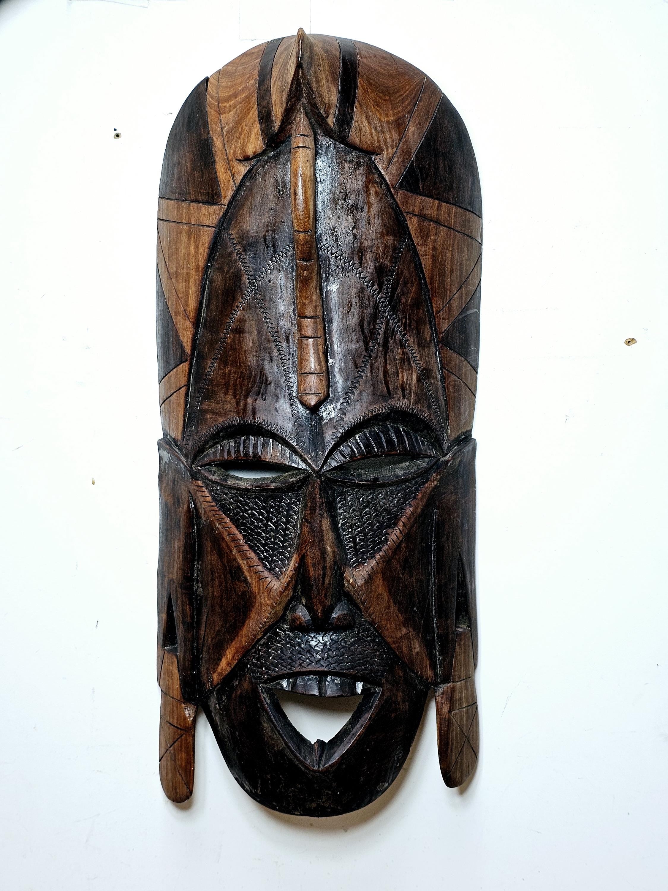 African Carved Wooden Mask - Kenya / East Africa
