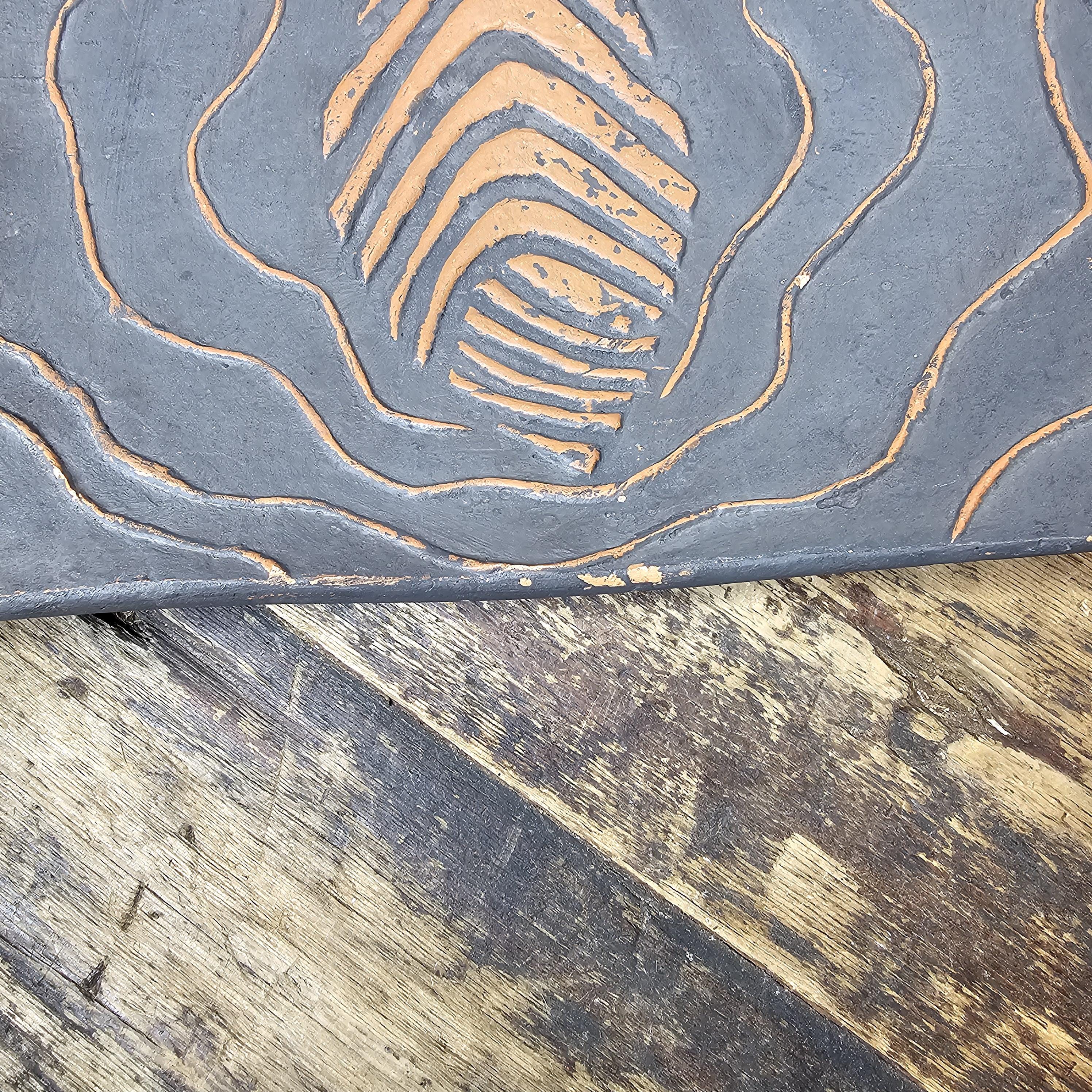 Colin Thorburn 1970s British Studio Pottery Decorative Fish Relief Art Tile 13"