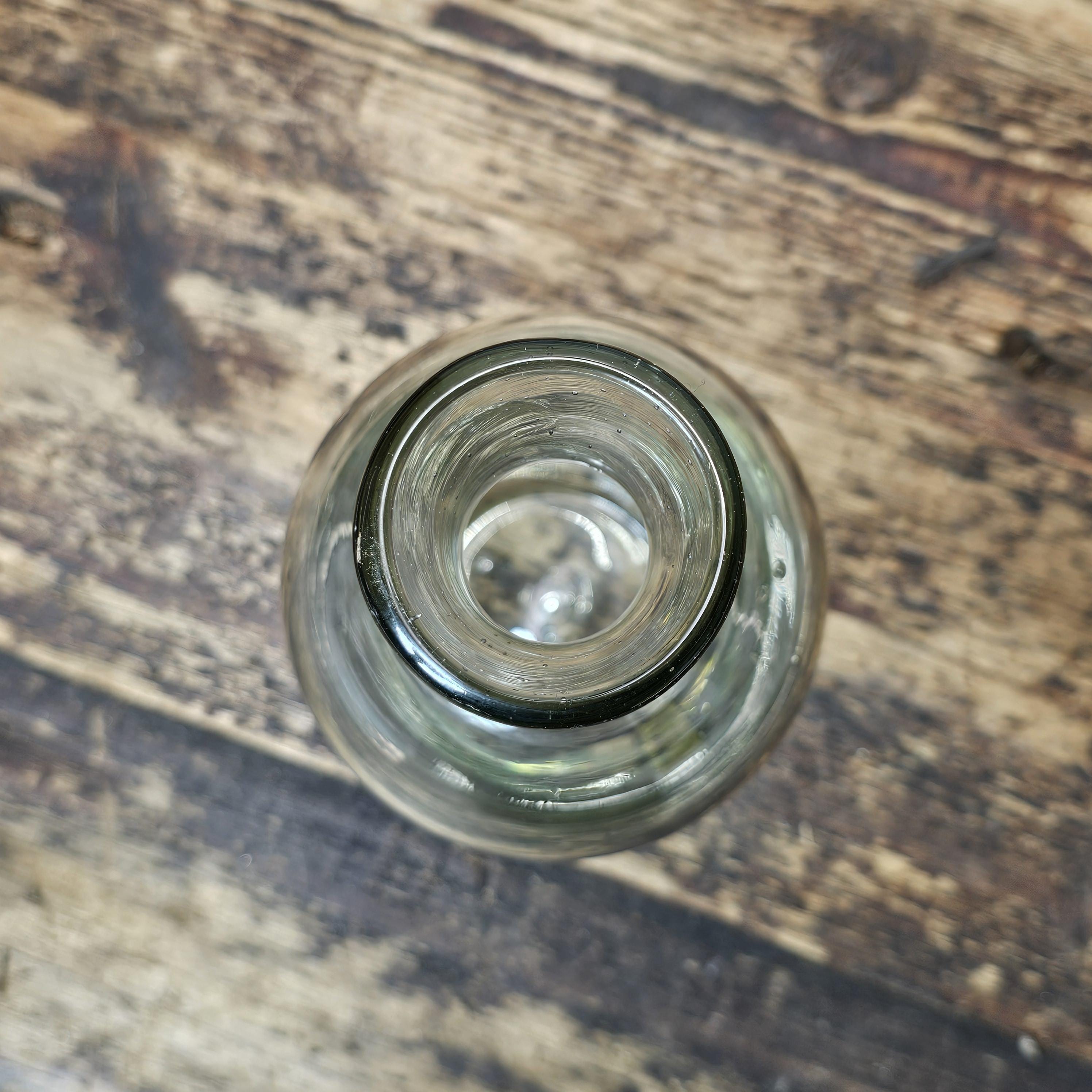 Rustic Hand-Blown Glass Bottle/Bud Vase 9"H