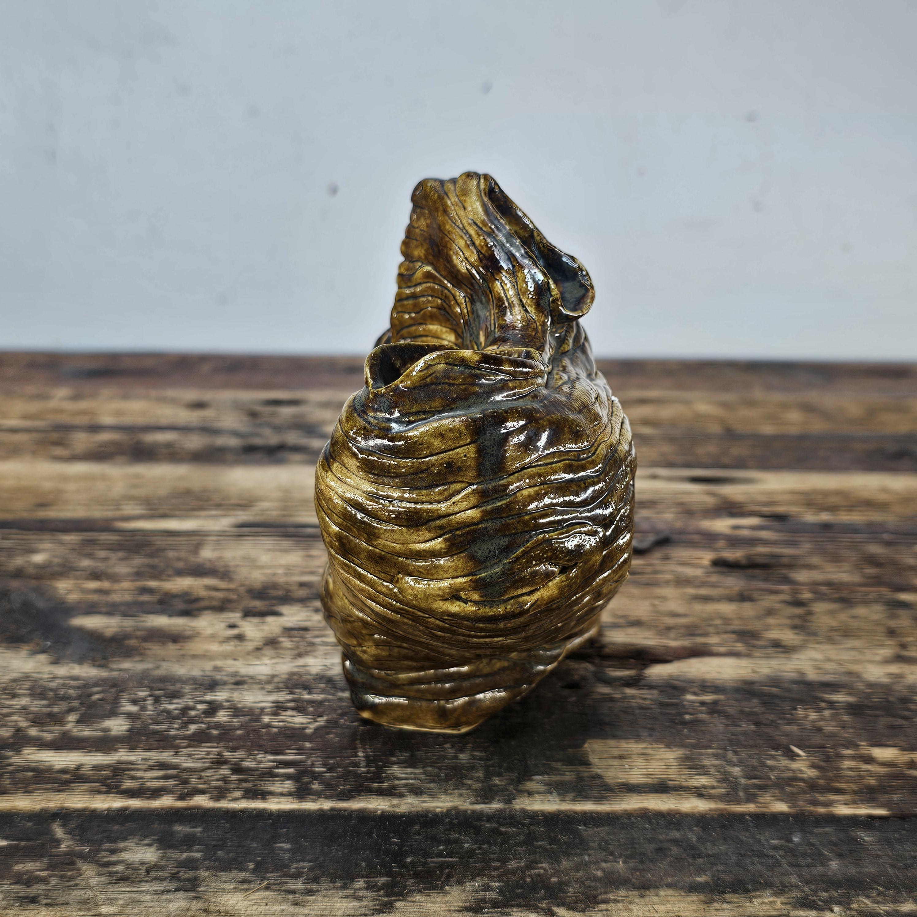 1970s Studio Art Organic Multi-Opening Flower Vase 7"L x 3"D x 5.75"H