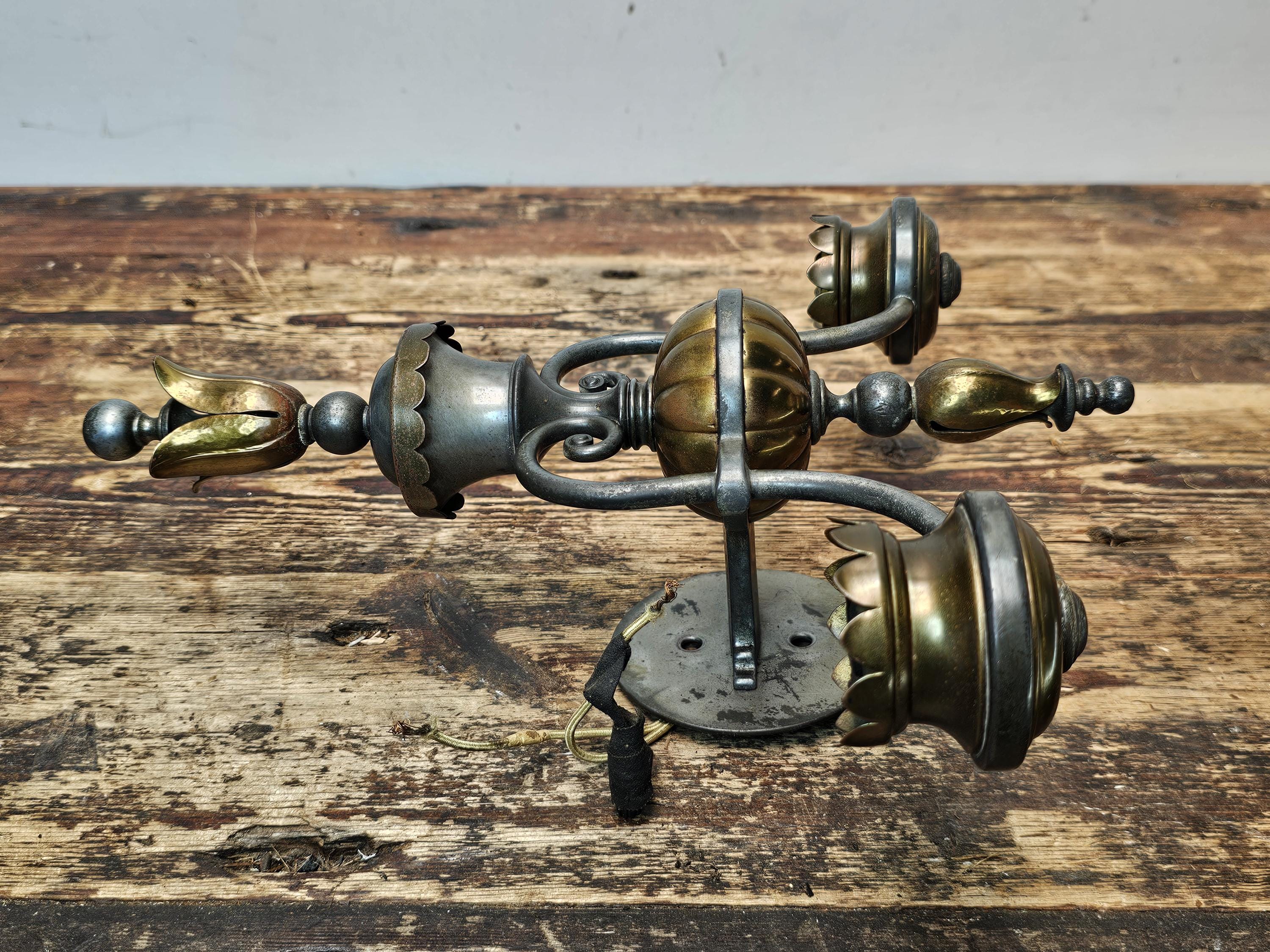 Antique Victorian Style Double-Arm Wall Sconce (Pair)