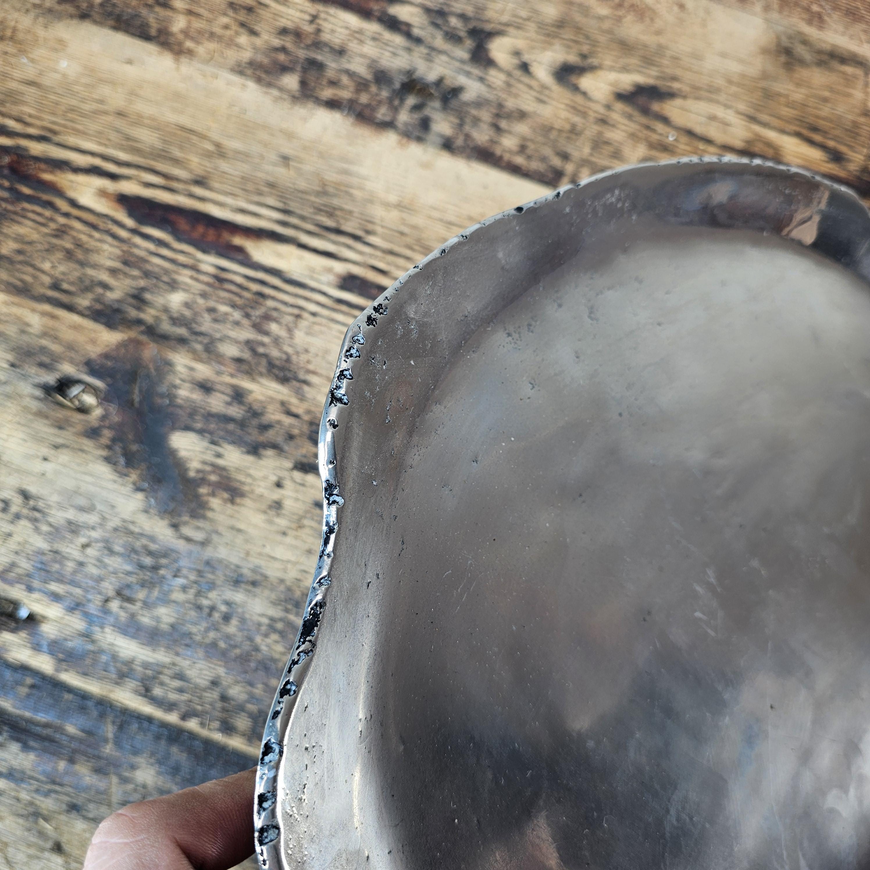 Aluminum Organic Form Decorative Tray 15"L × 11.5"W × 1"H