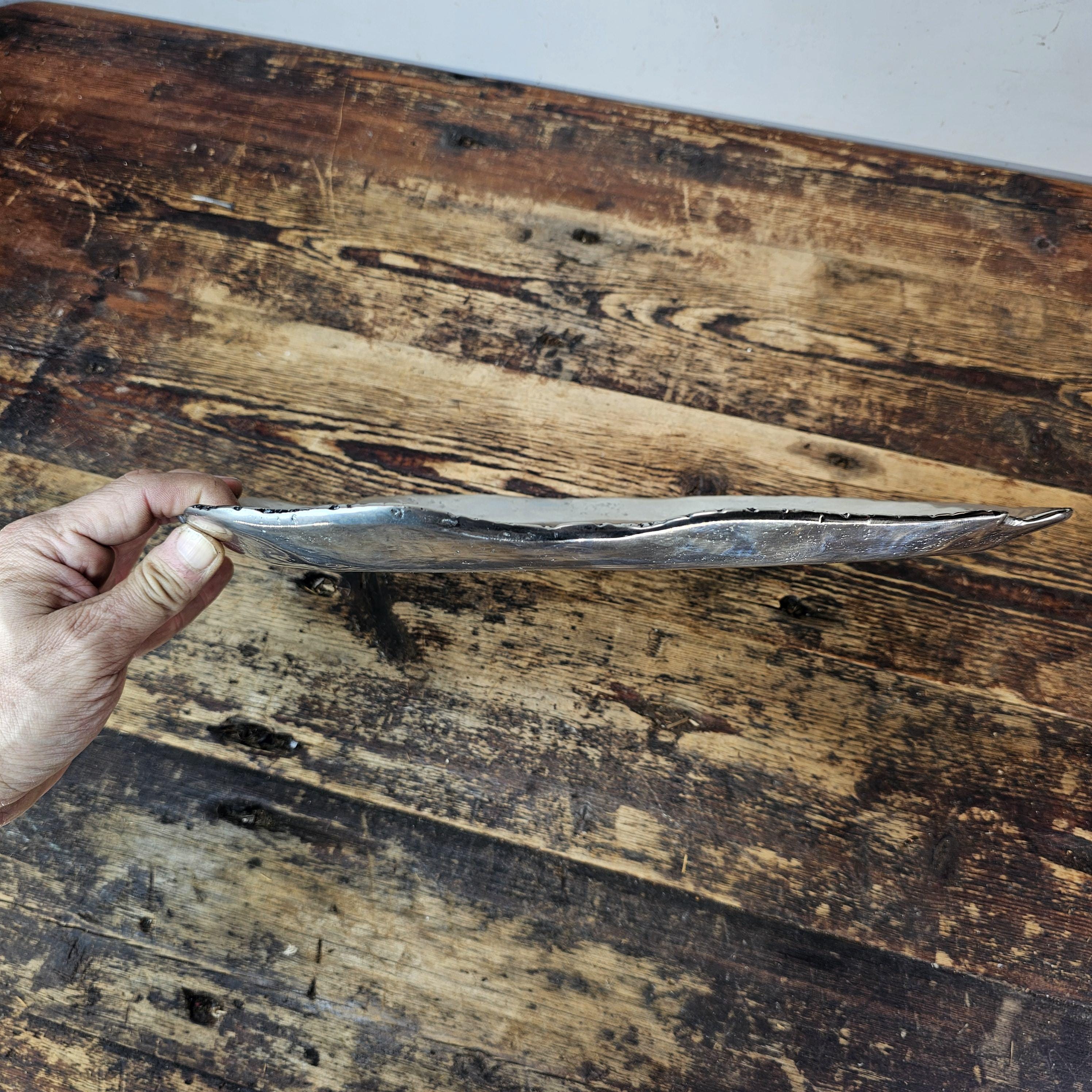 Aluminum Organic Form Decorative Tray 15"L × 11.5"W × 1"H