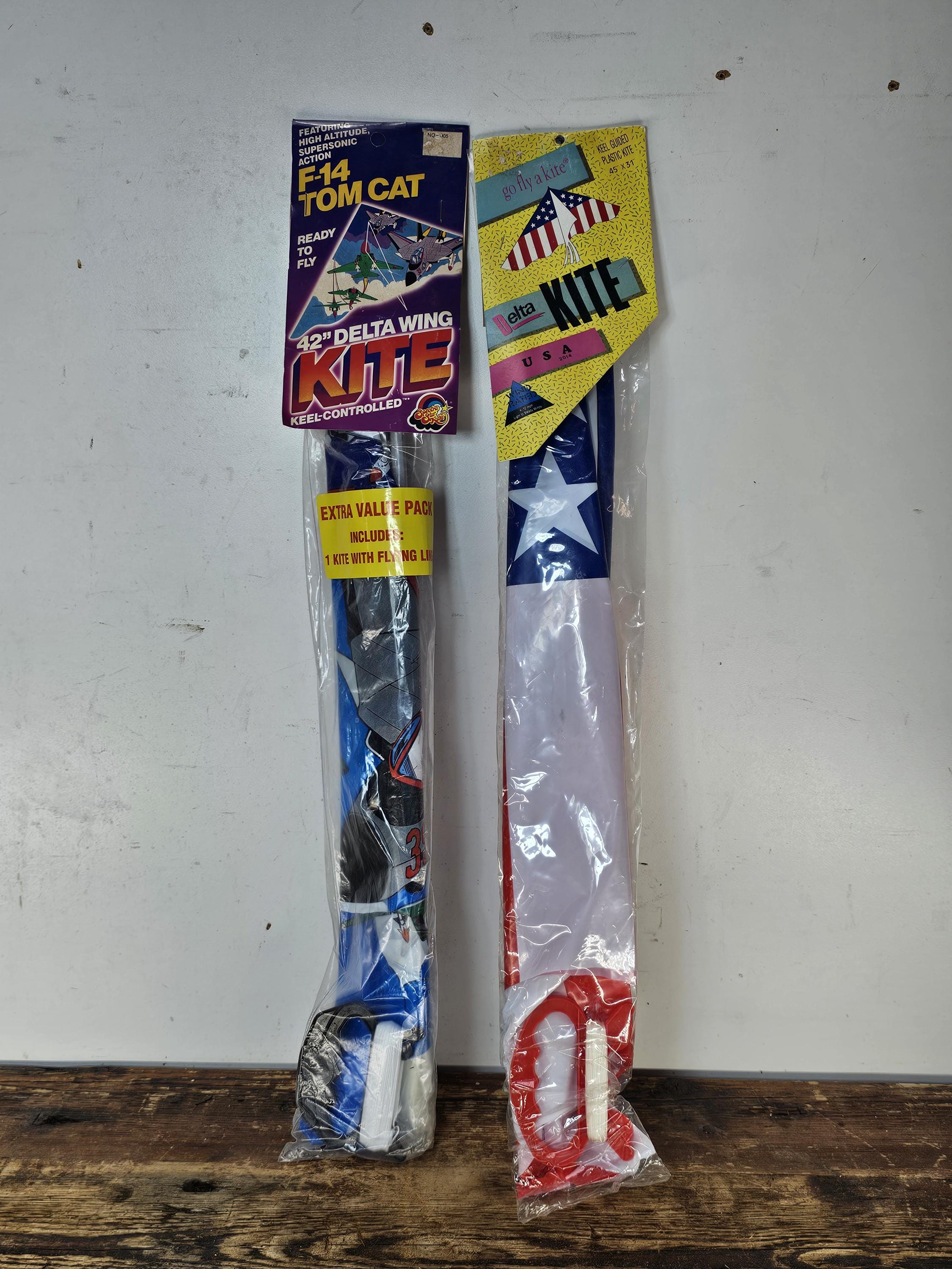 2 NOS Vintage 90s Spectra Star Kite & Go Fly A Kite Delta Wing