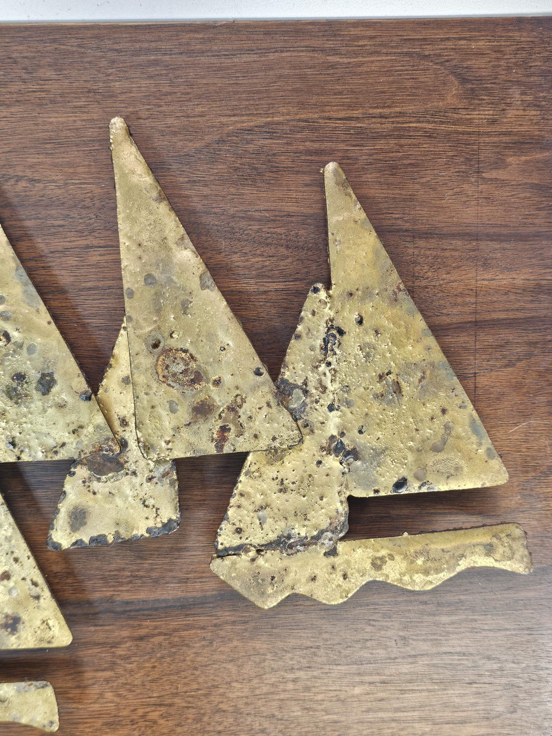 Peter Pepper Products Brass Sailboats Wall Sculpture (1960s) 23.5"L x 12"H