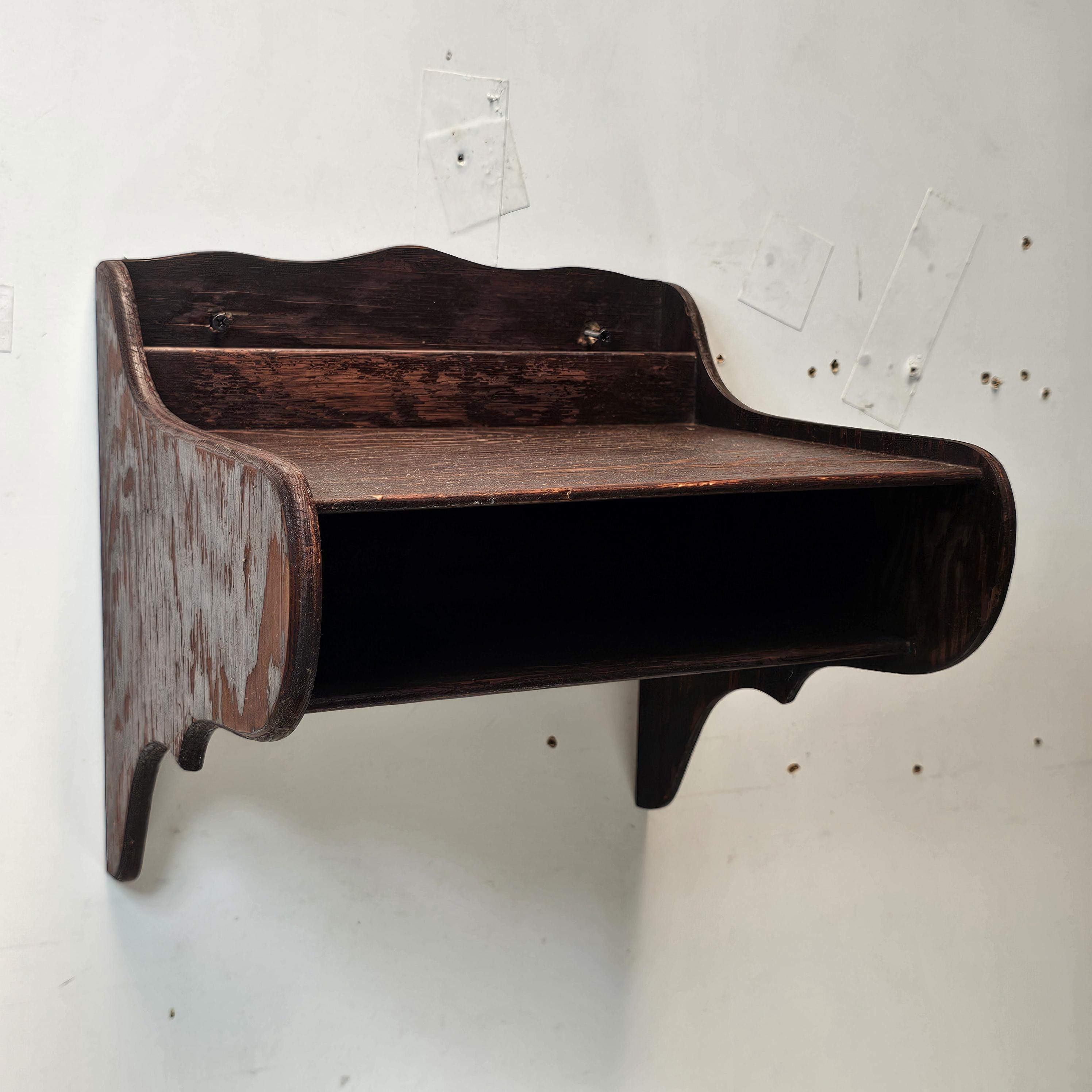 Vintage Laminated Oak Wall-Mount Writing Desk (Circa 1930s-1940s)