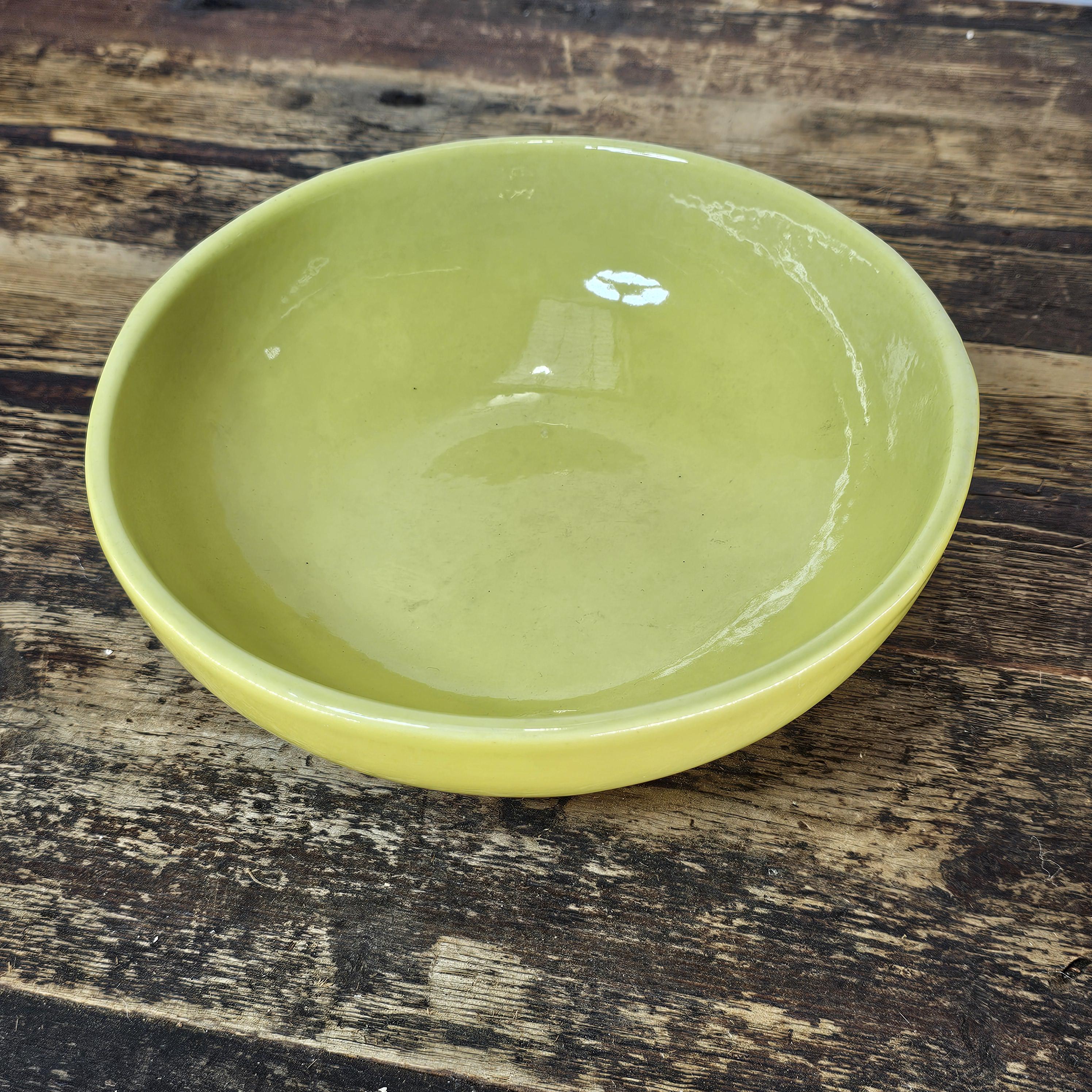 H.F. Coors Vintage Restaurant Ware Lime Green Bowl 8.75"Diam × 3"H