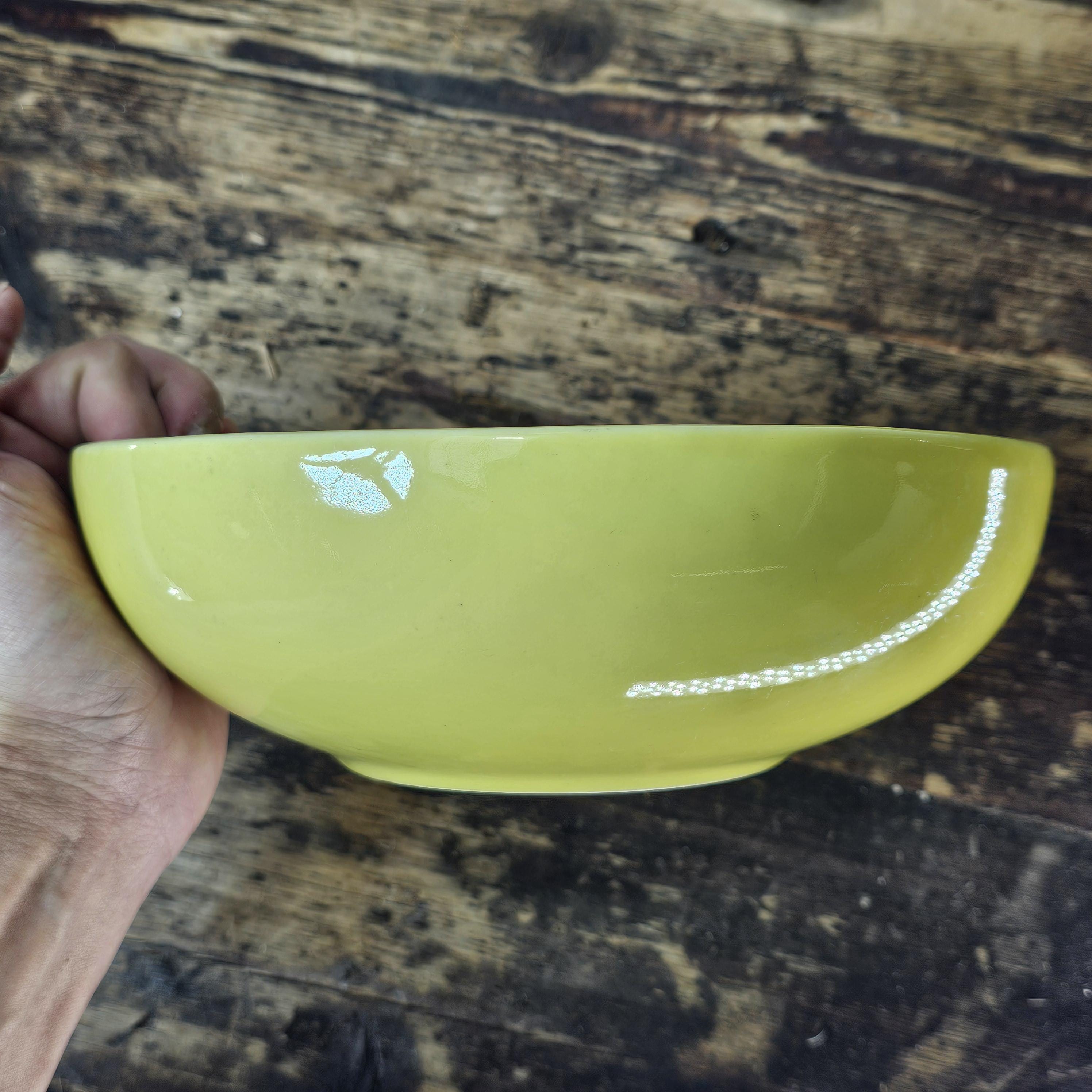 H.F. Coors Vintage Restaurant Ware Lime Green Bowl 8.75"Diam × 3"H