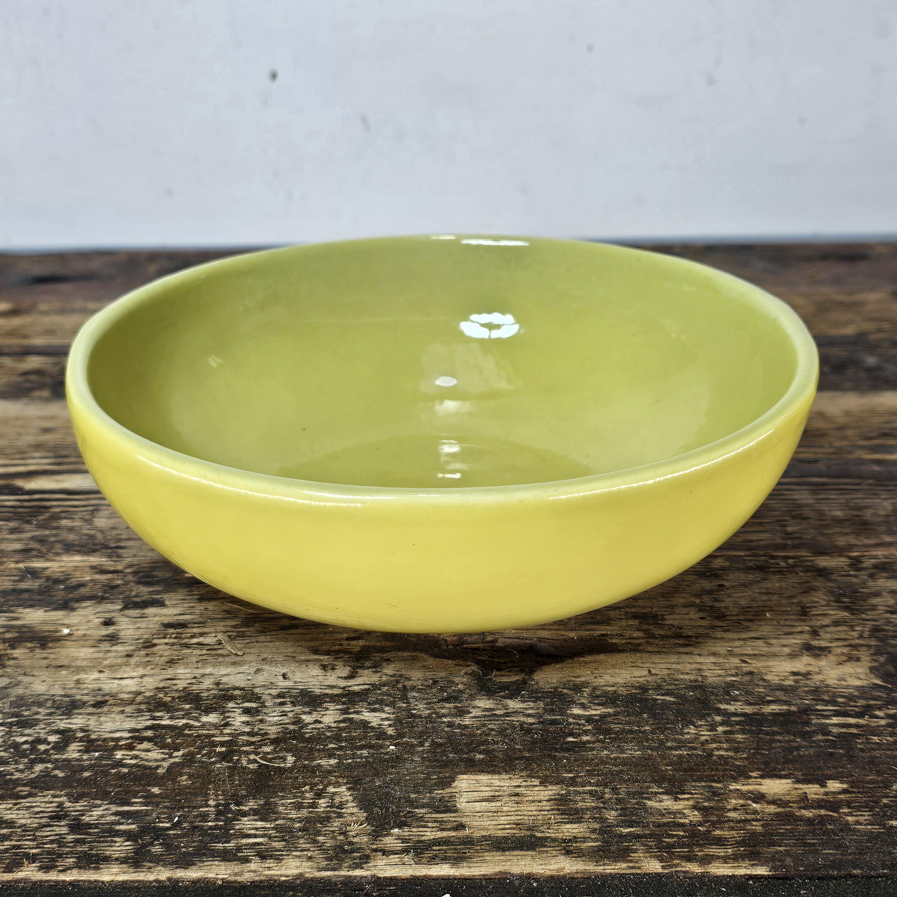 H.F. Coors Vintage Restaurant Ware Lime Green Bowl 8.75"Diam × 3"H