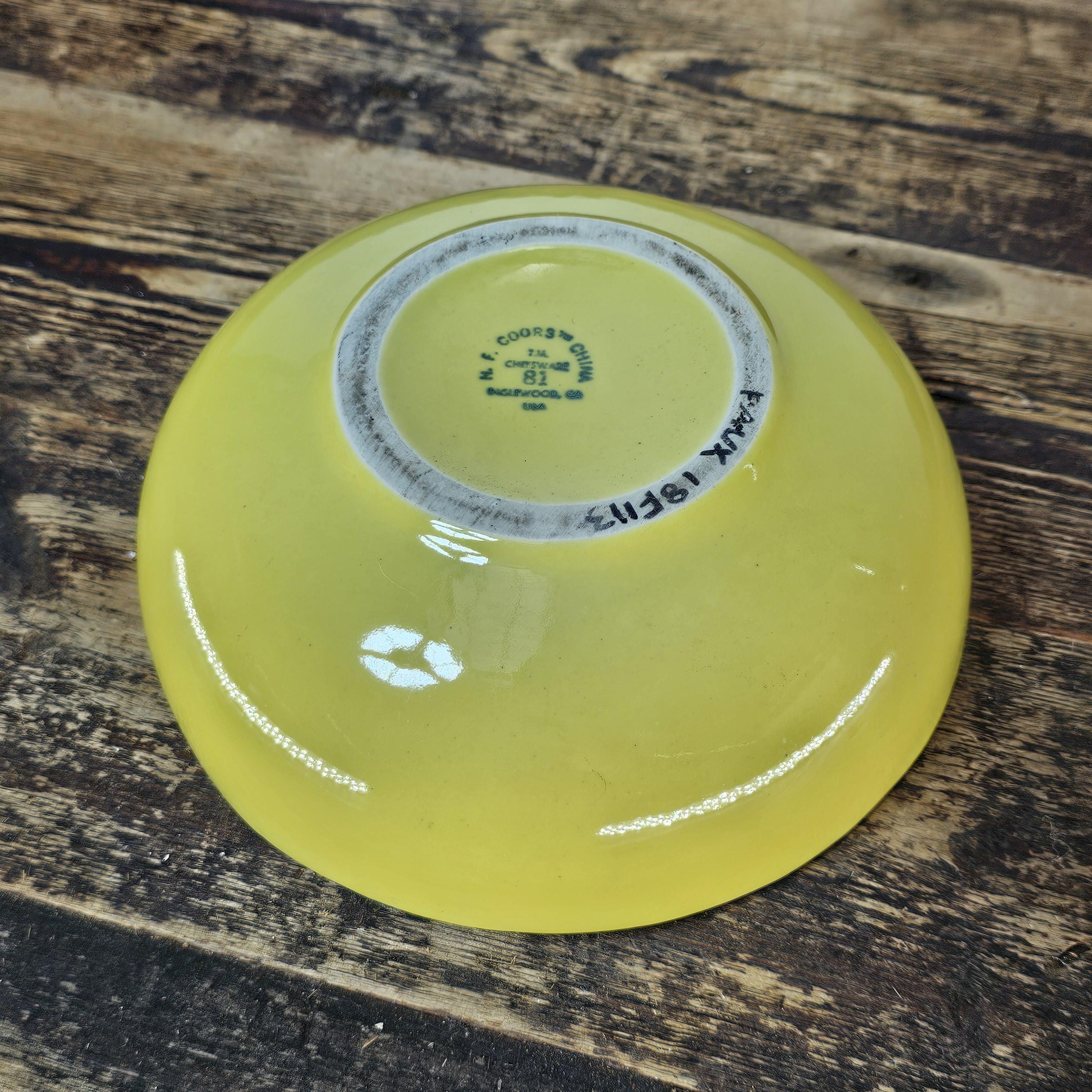 H.F. Coors Vintage Restaurant Ware Lime Green Bowl 8.75"Diam × 3"H