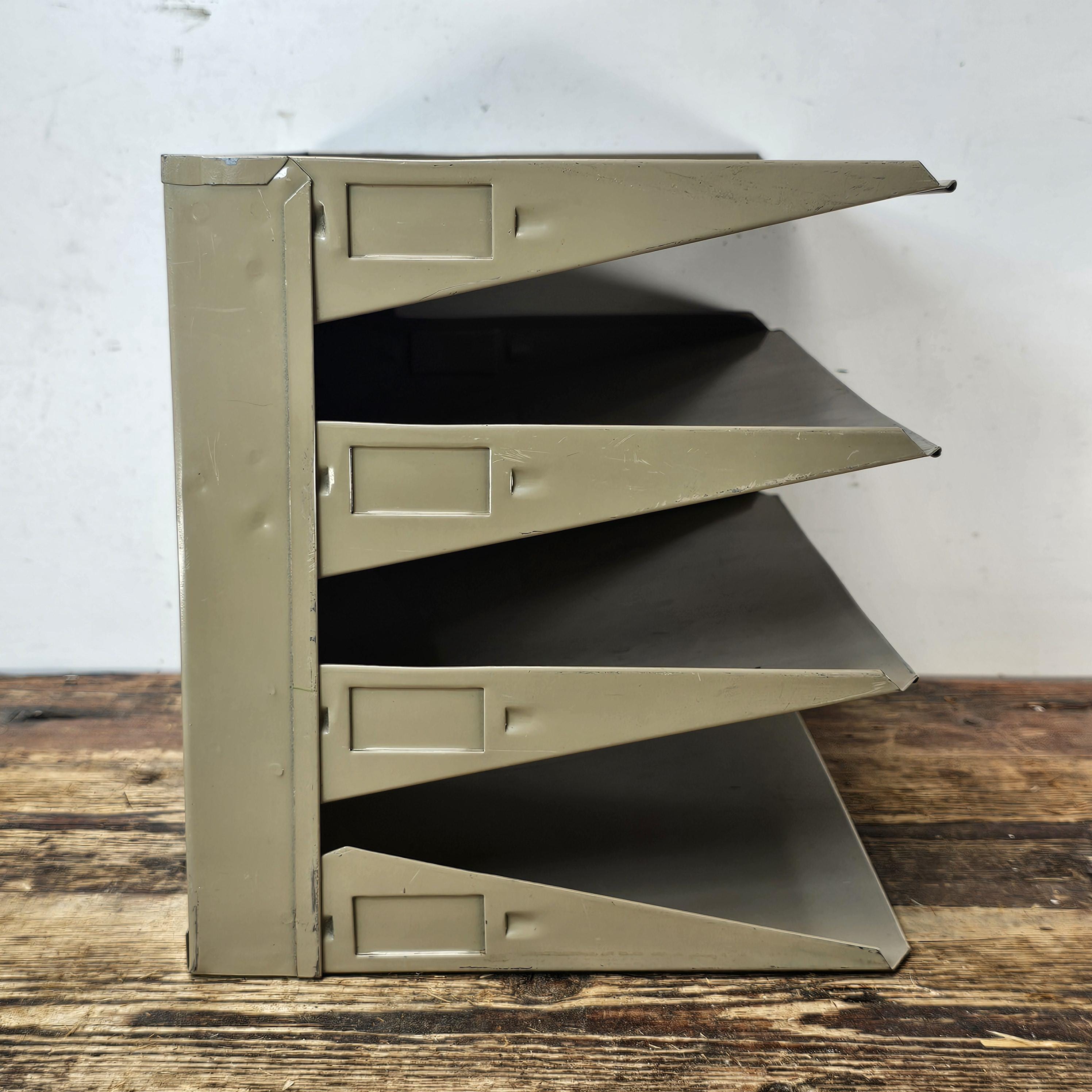Vintage 3-Tier Wall-Mounted / Desktop Steel File Organizer