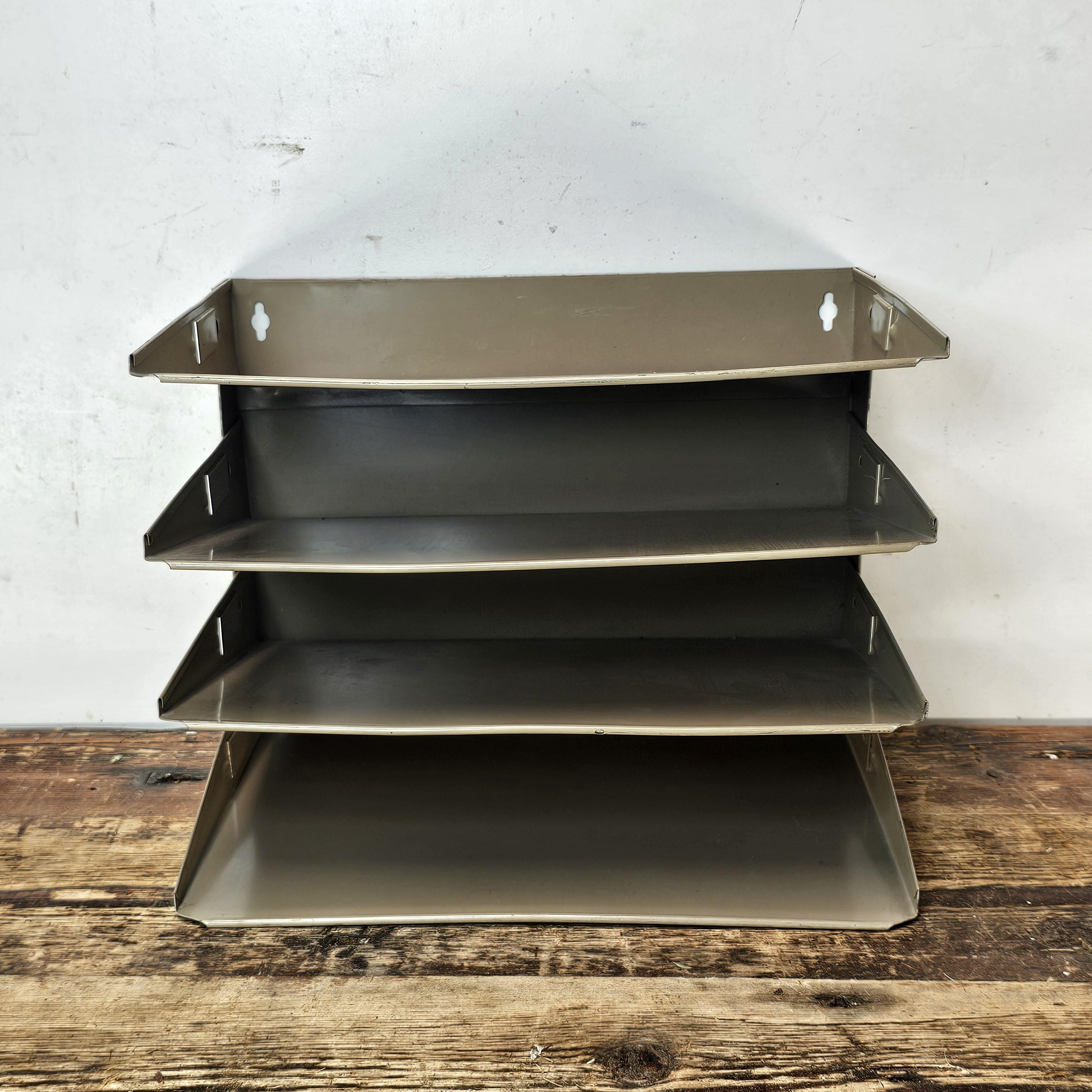 Vintage 3-Tier Wall-Mounted / Desktop Steel File Organizer