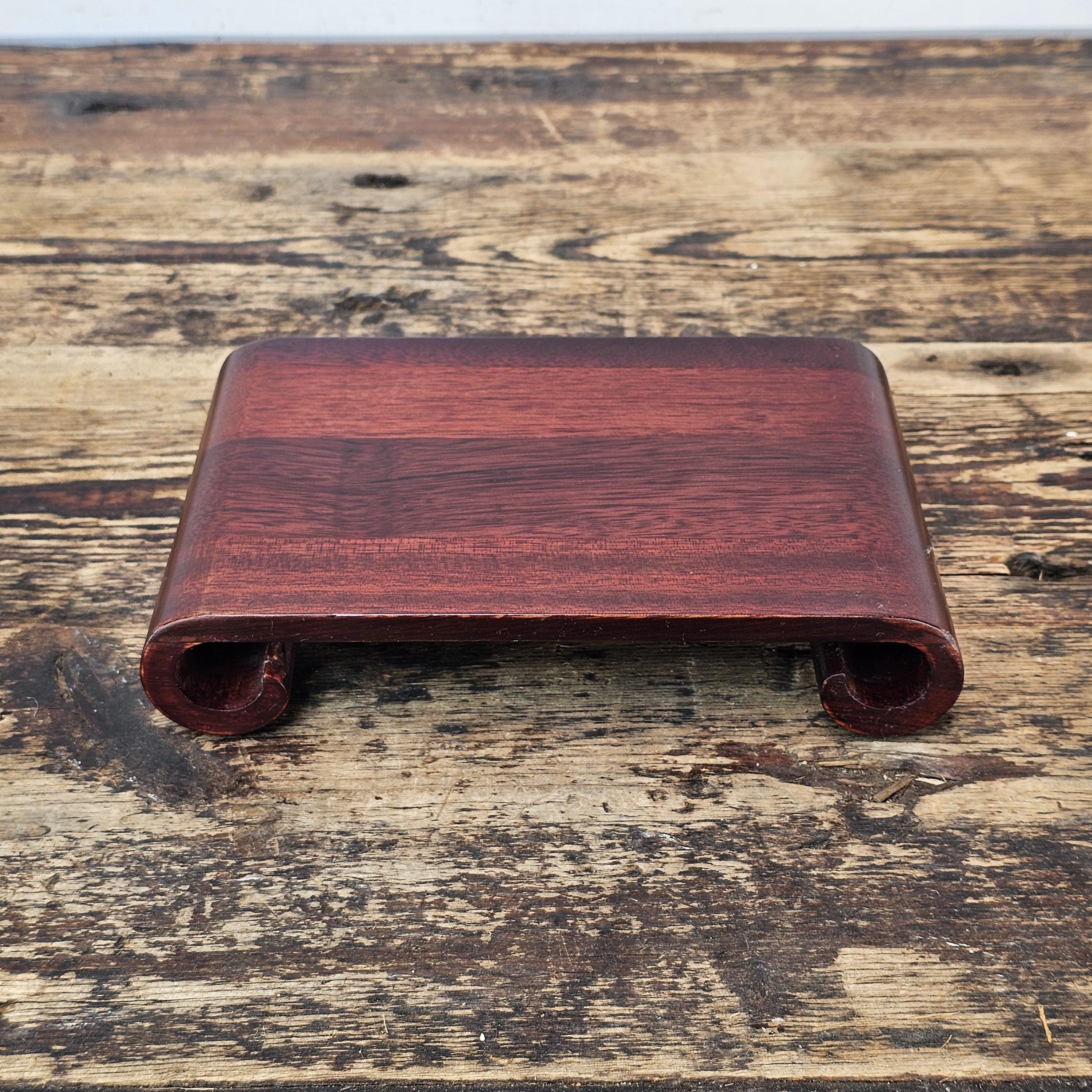 Small Rosewood Scroll Stand 7.25"L x 5"W x 1.5"H