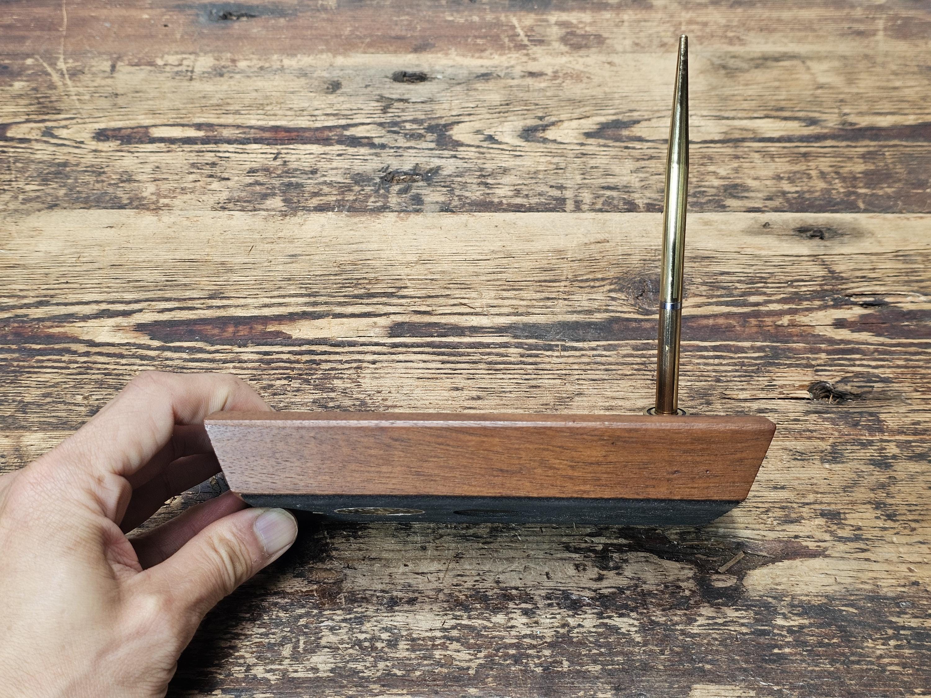 Laser-Engraved American Walnut Seagull Pen Holder