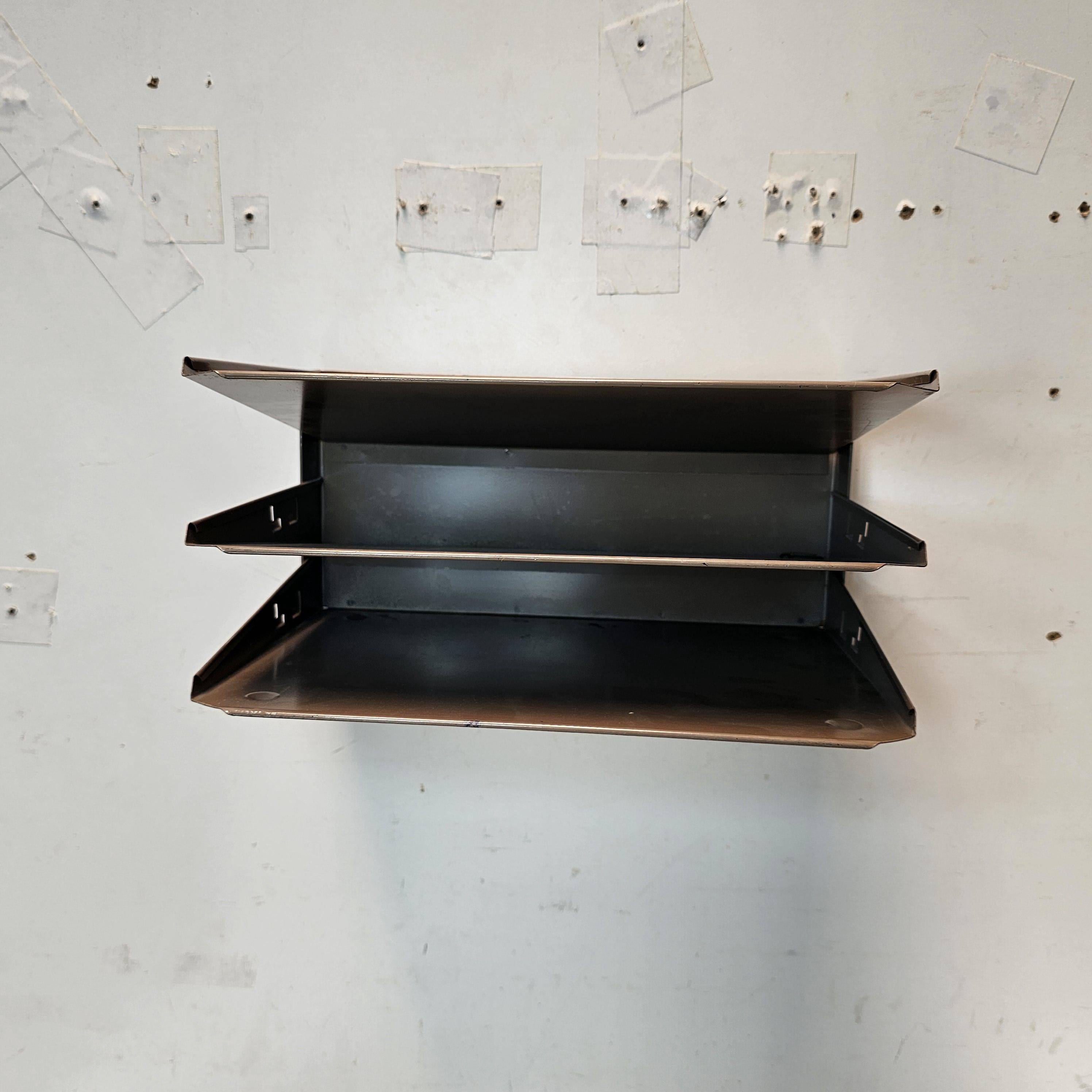 Vintage 3-Tier Wall-Mounted / Desktop Steel File Organizer