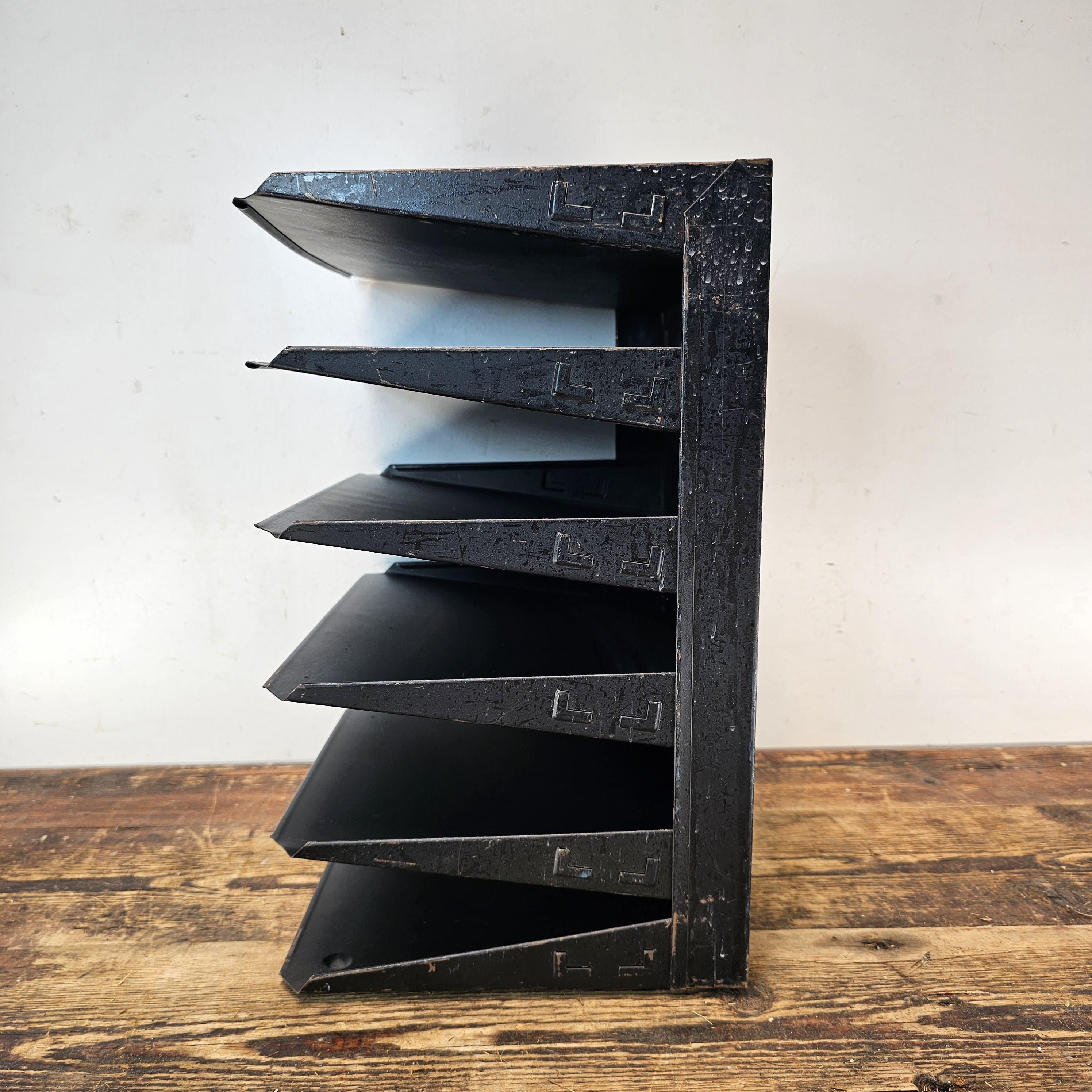 Vintage Hunt Lit-Ning 6-Tier Wall-Mounted / Desktop Steel File Organizer