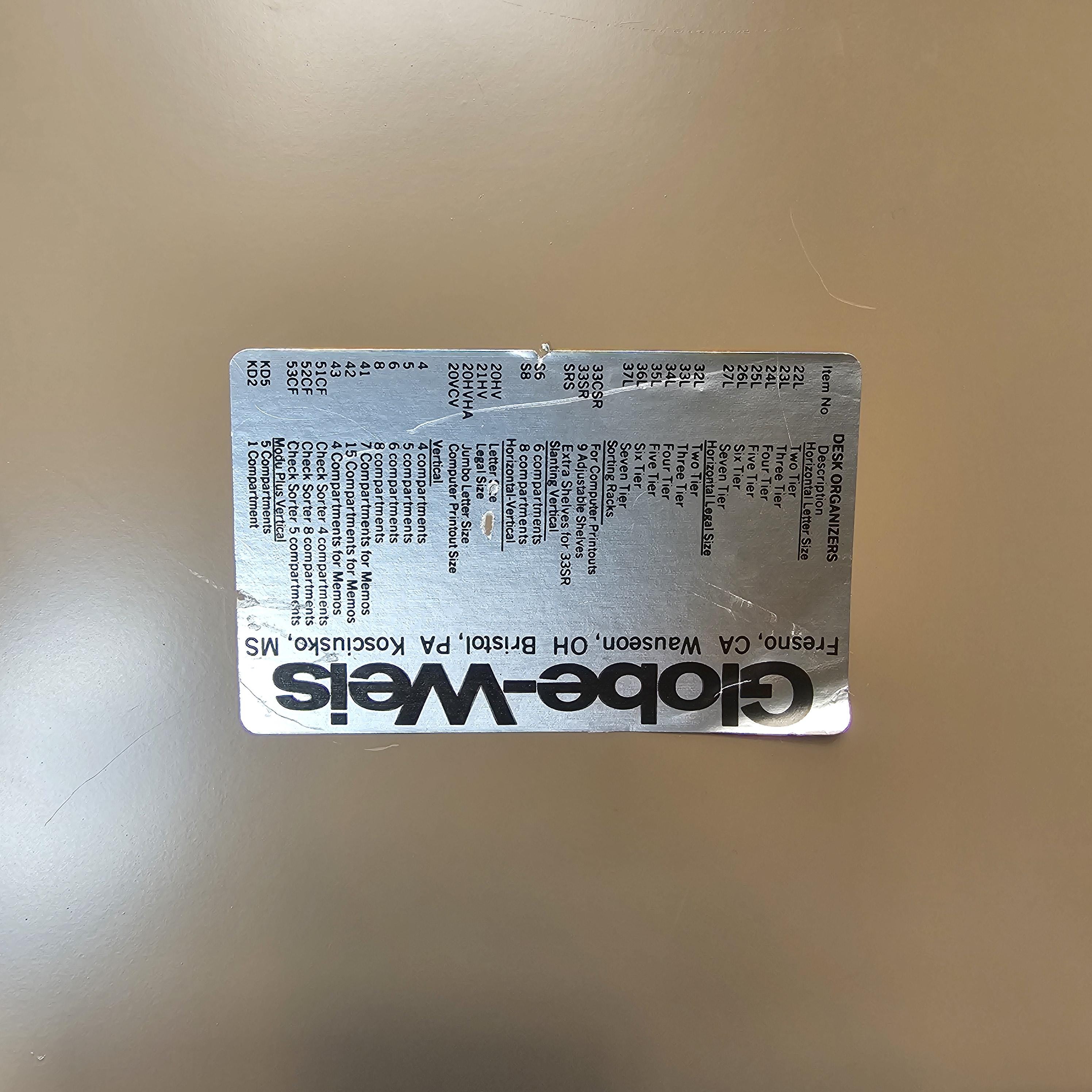 Vintage Mid-Century Desk Organizer By Globe-Weis