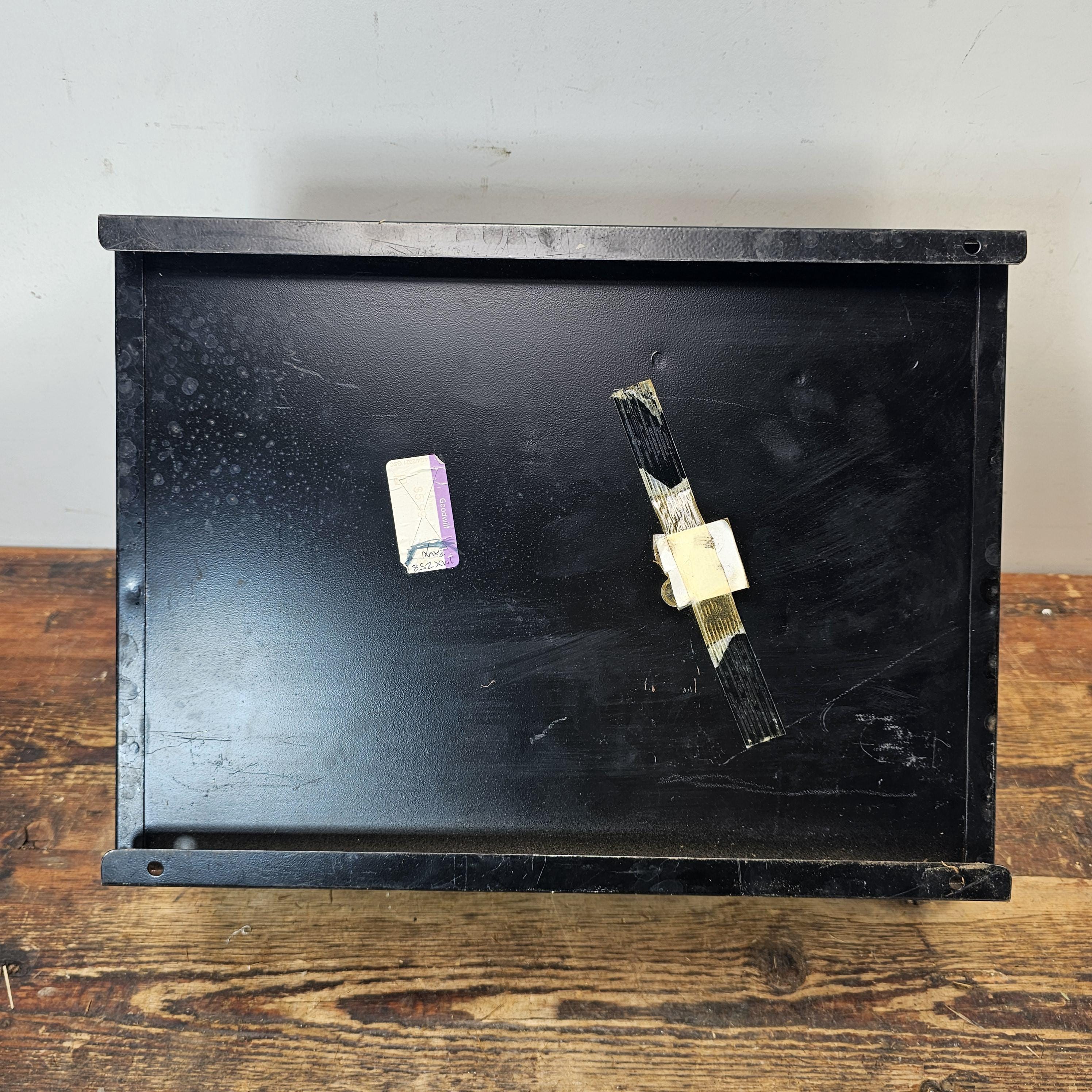 Vintage Black Metal Desk Organizer With Handles