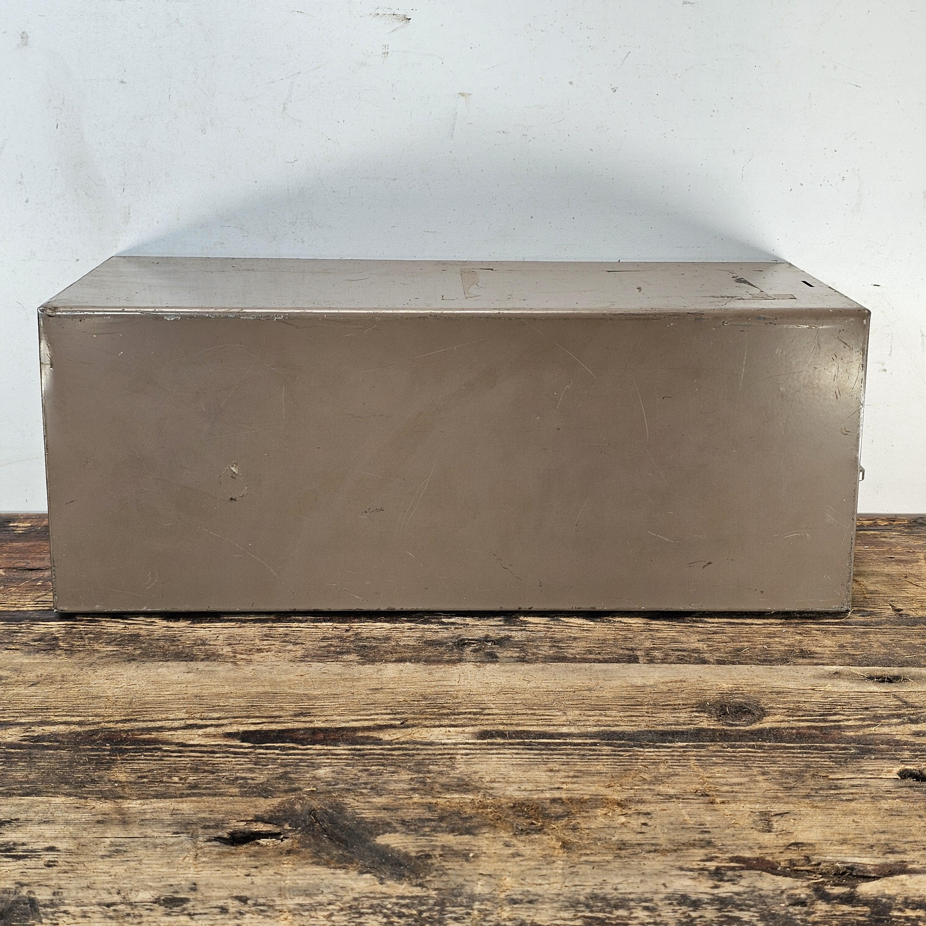 Vintage Metal Lit-Ning Card File Drawer