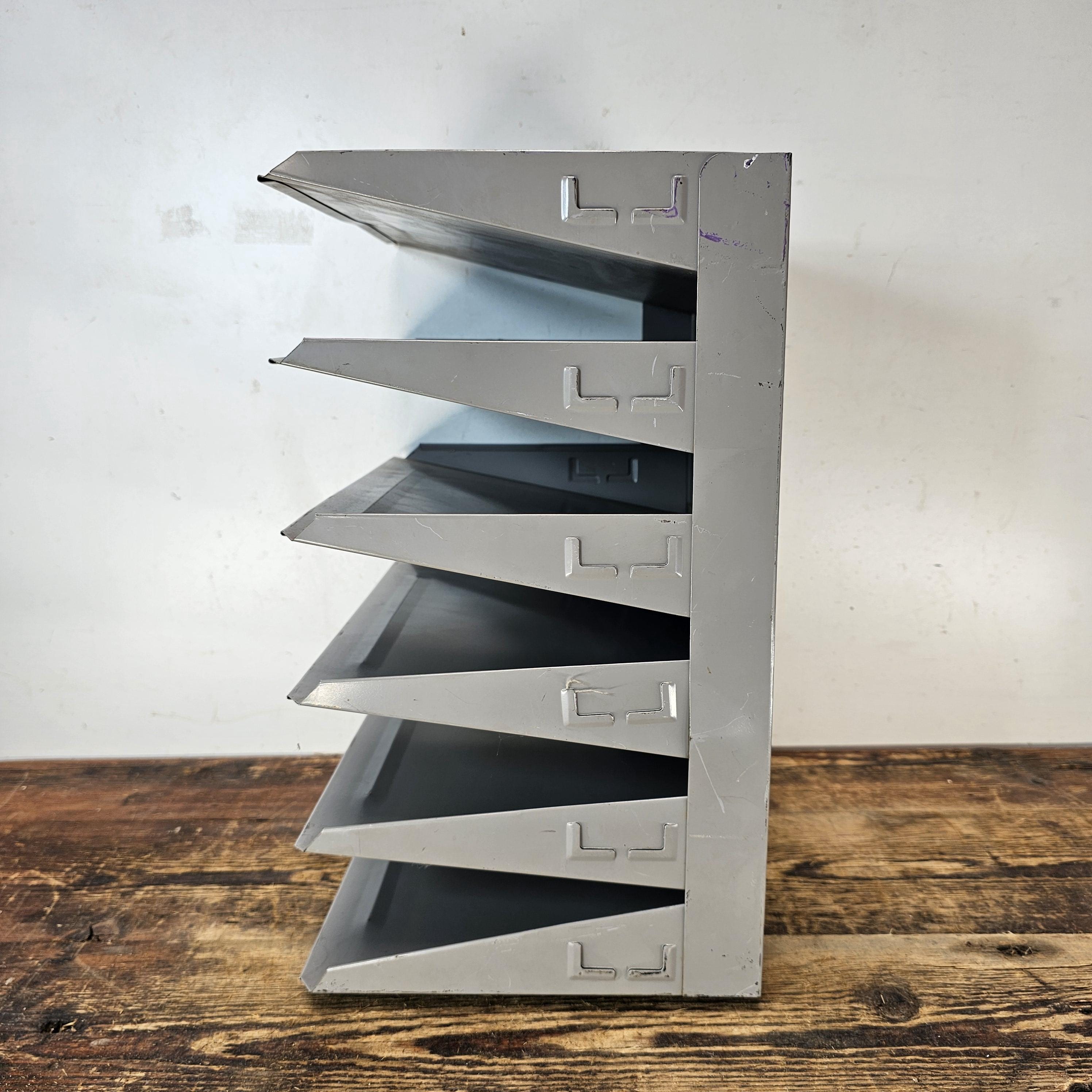 Vintage FLASH FILING 6-Tier Wall-Mounted / Desktop Steel File Organizer
