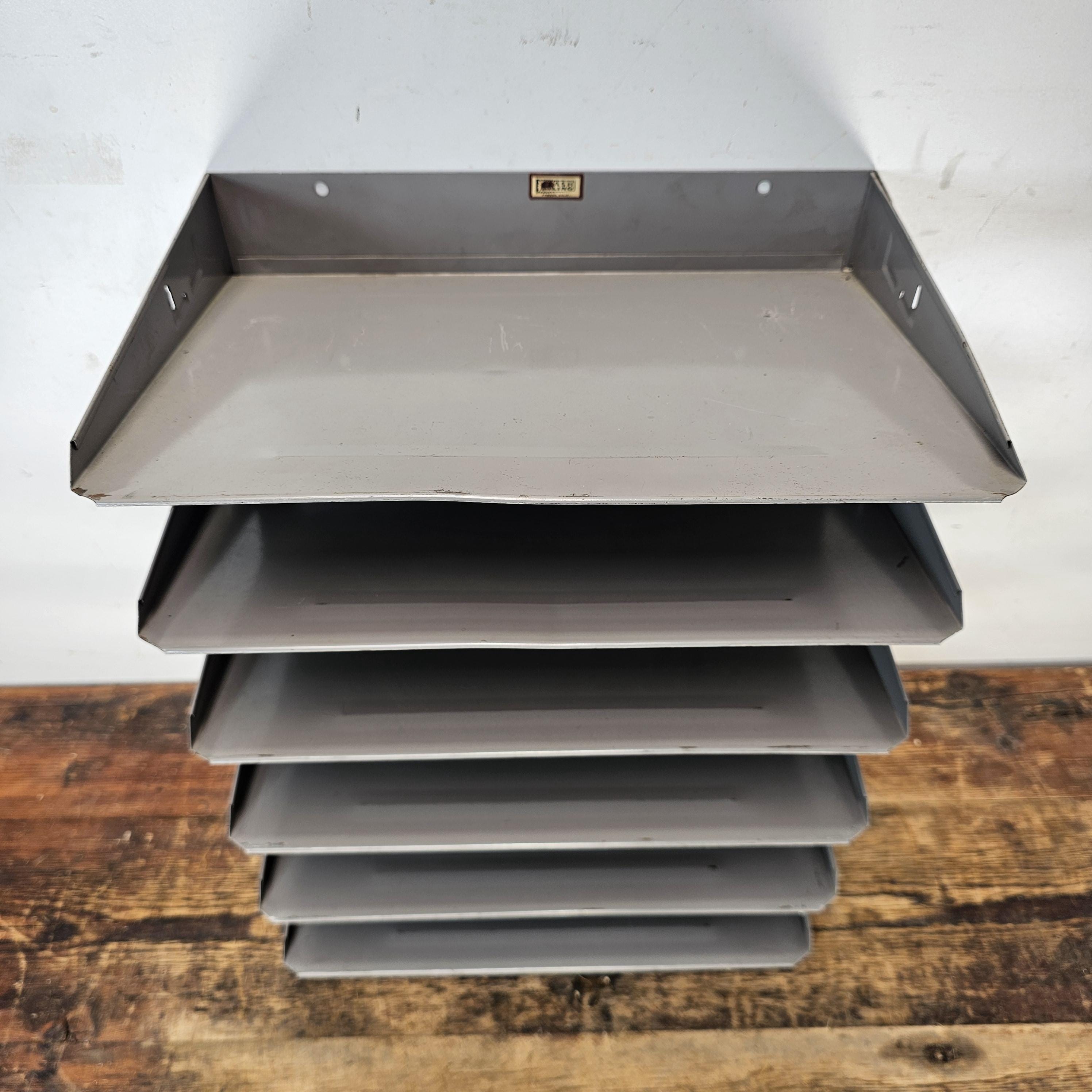 Vintage FLASH FILING 6-Tier Wall-Mounted / Desktop Steel File Organizer