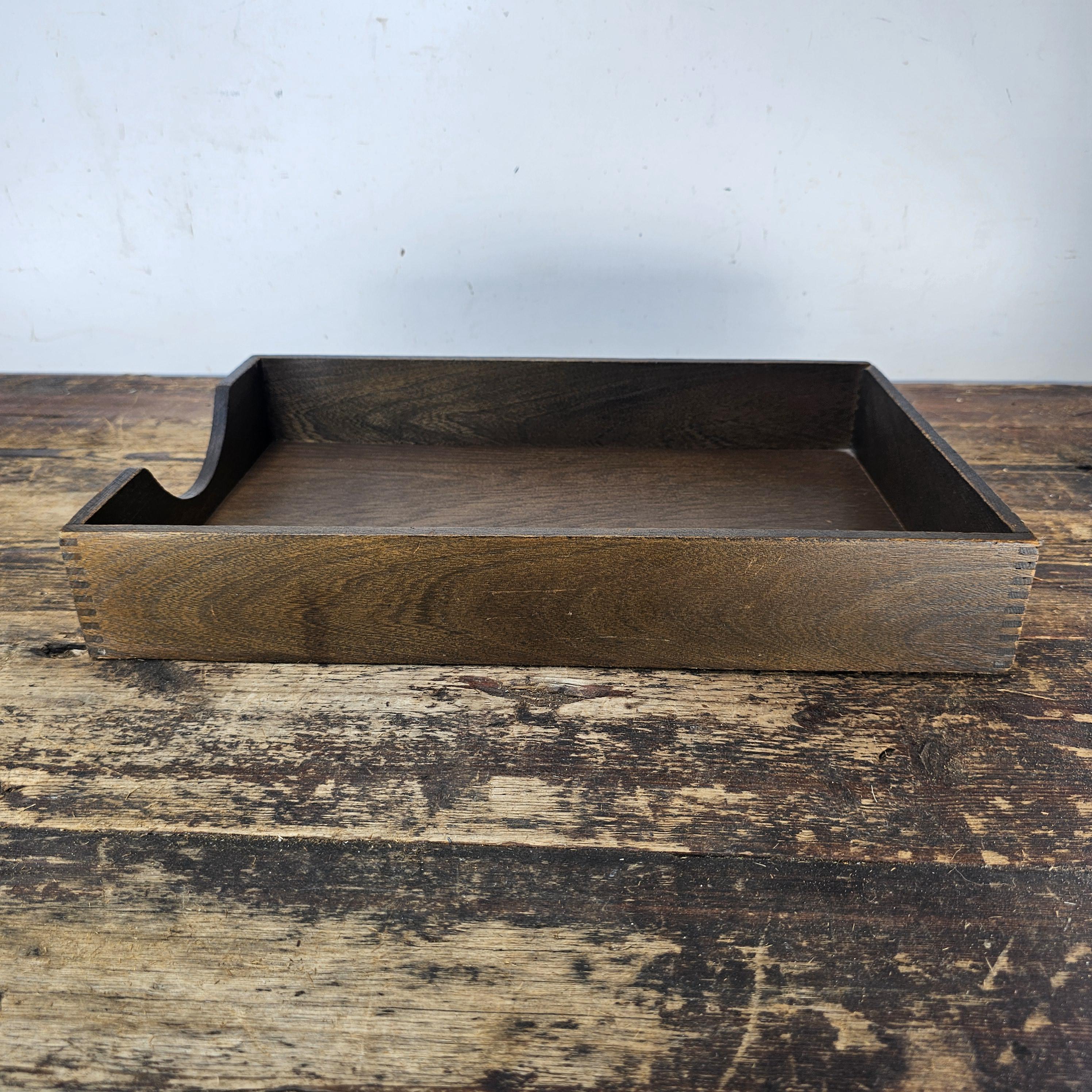 Vintage Hedges Files "The Line" No. 1722 Oak Wood Paper Tray