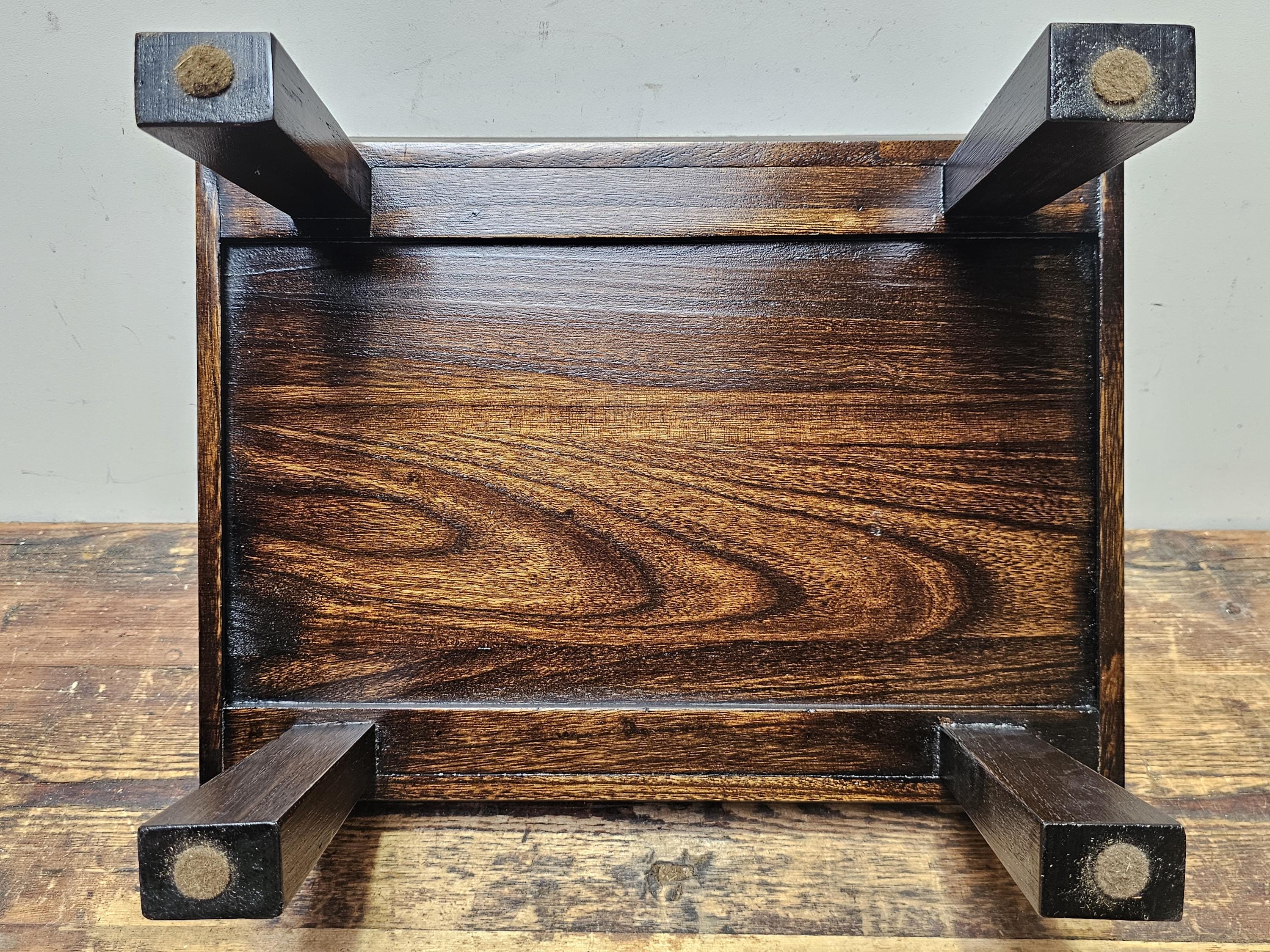 Vintage Japanese Hinoki Wooden Zen Table 13"W × 11.75"D × 4.25"H (3.9 lbs)