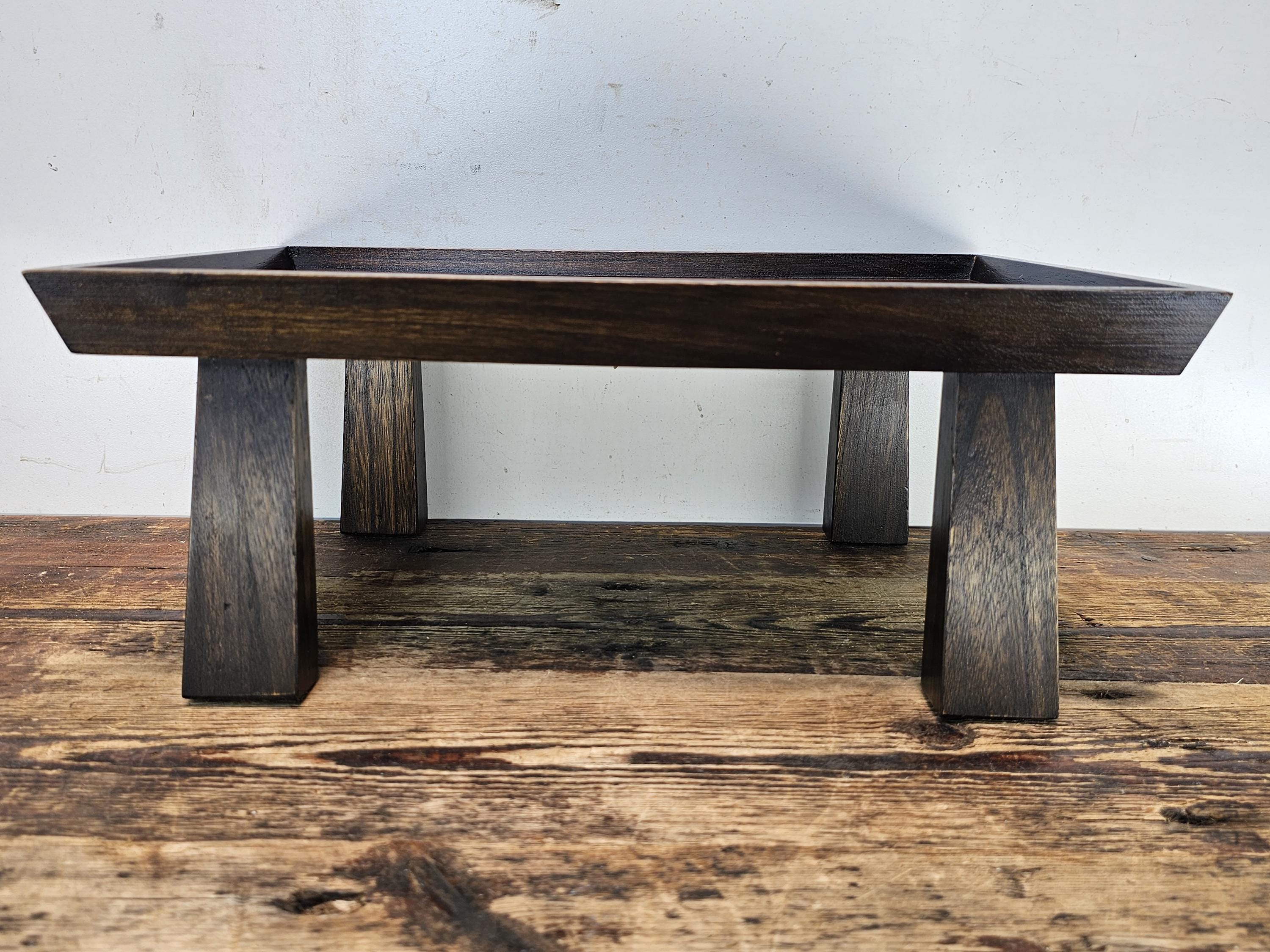 Vintage Japanese Hinoki Wooden Zen Table 13"W × 11.75"D × 4.25"H (3.9 lbs)