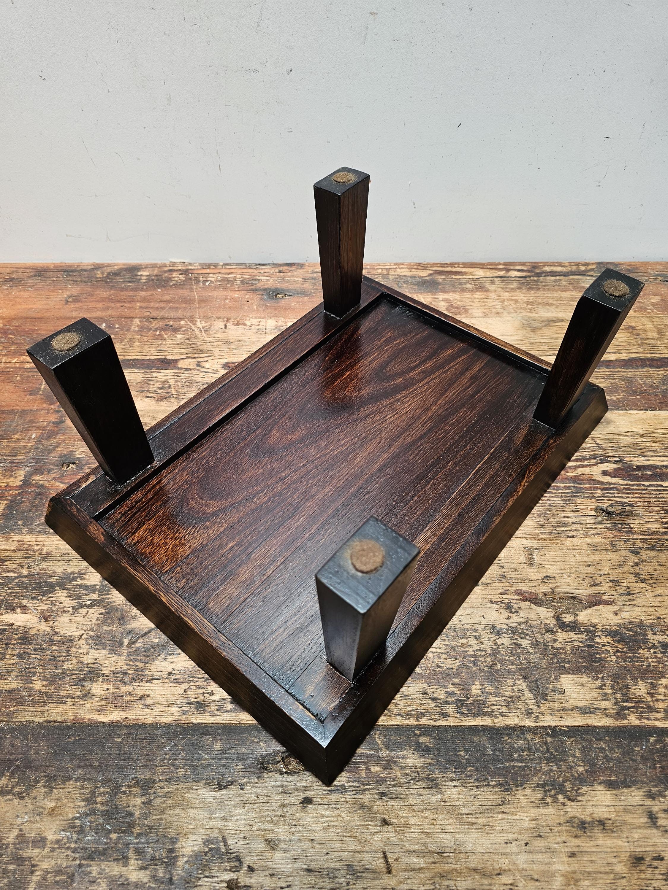 Vintage Japanese Hinoki Wooden Zen Table 13"W × 11.75"D × 4.25"H (3.9 lbs)