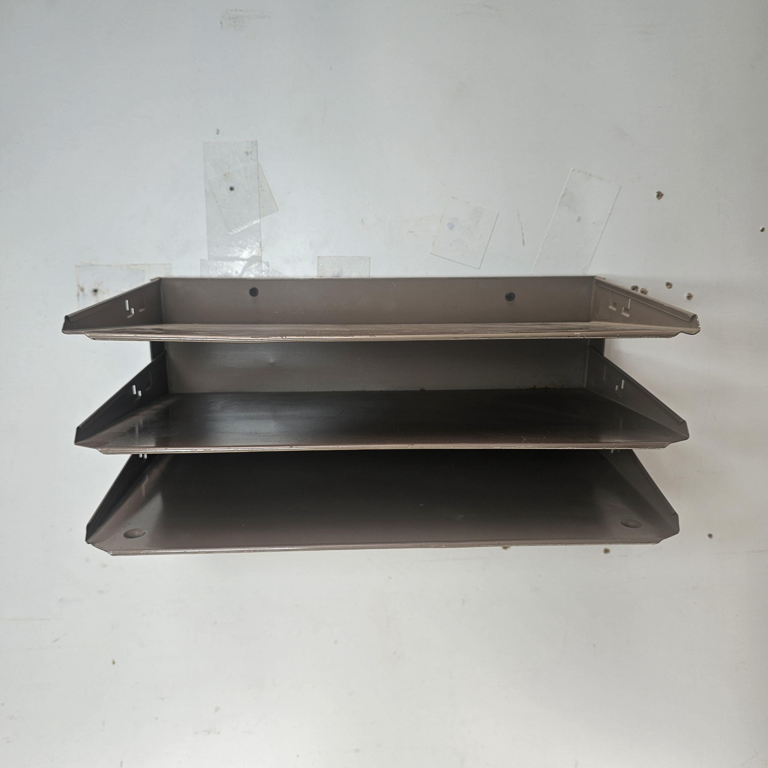 Vintage 3-Tier Wall-Mounted / Desktop Steel File Organizer