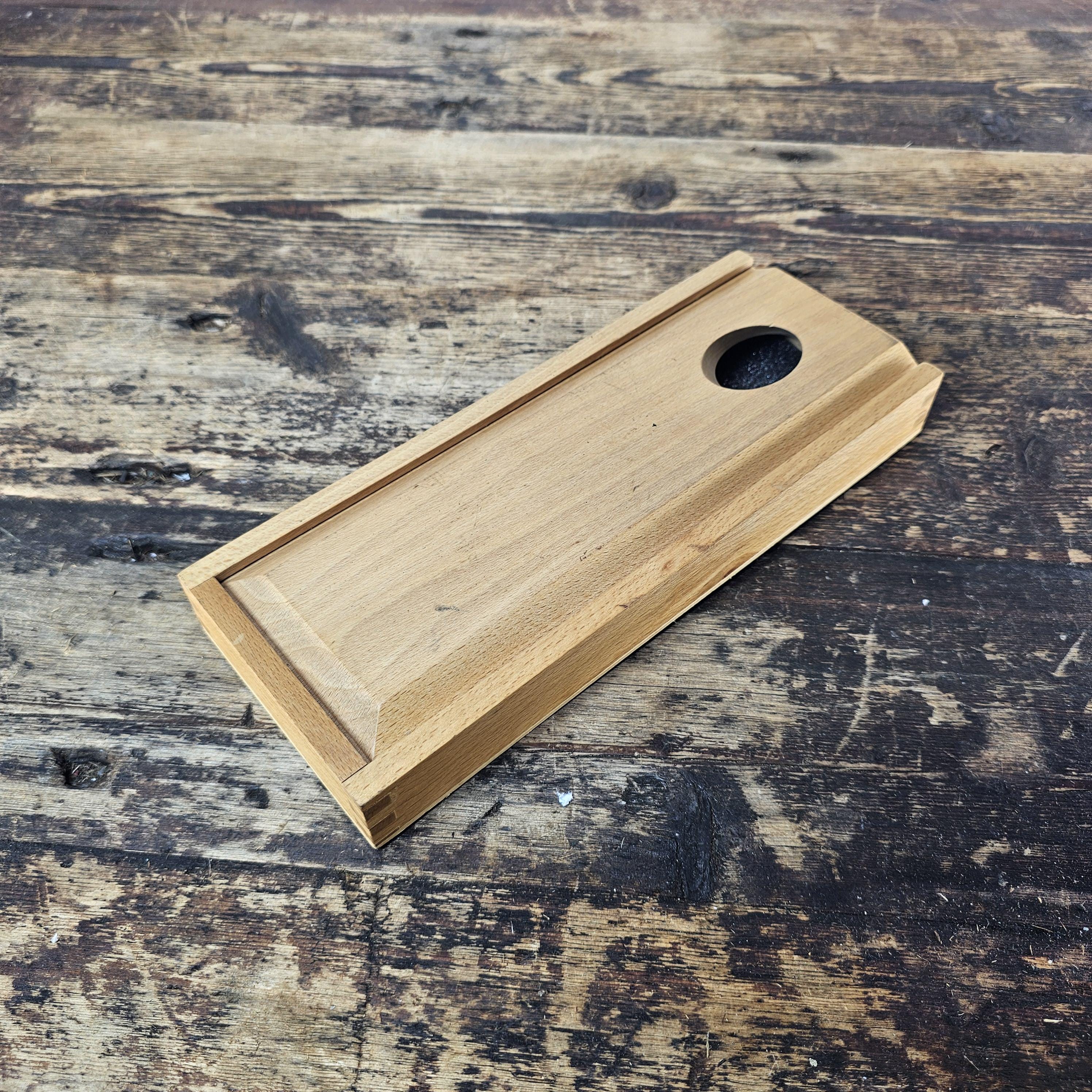 Vintage Wooden Sliding Box / Pencil Case with Magnetic Closure