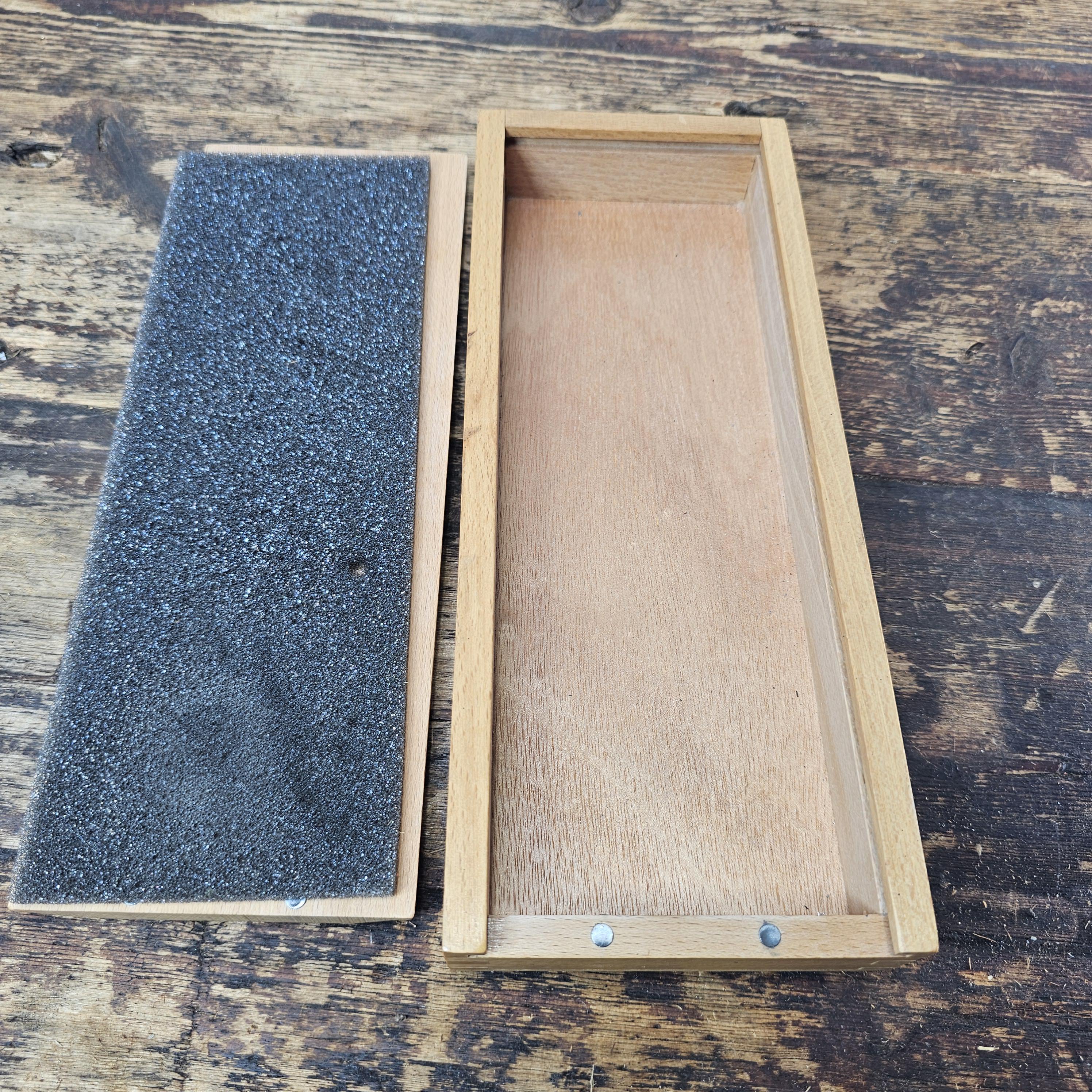 Vintage Wooden Sliding Box / Pencil Case with Magnetic Closure