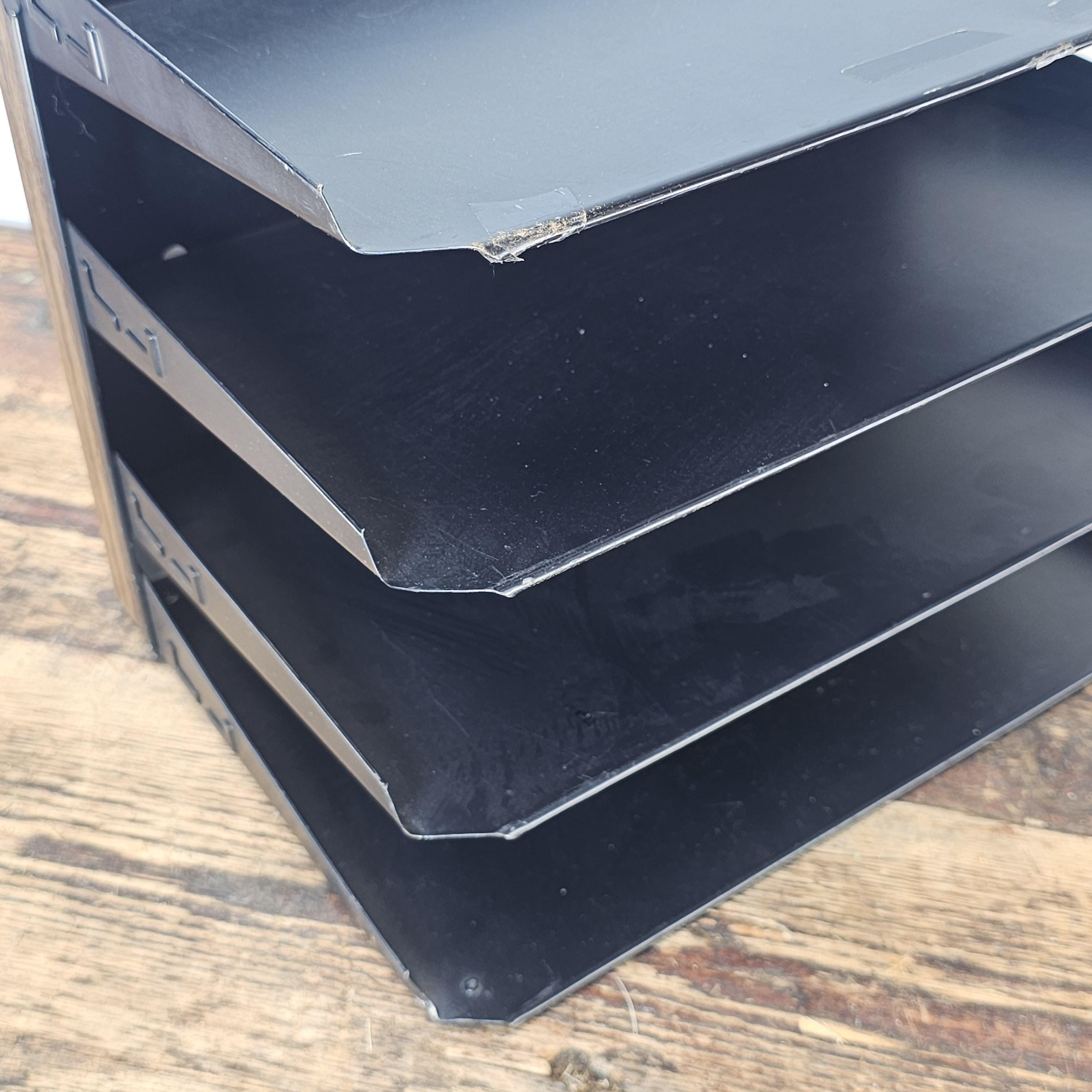 Vintage LIT-NING 4-Tier Desktop Steel File Organizer