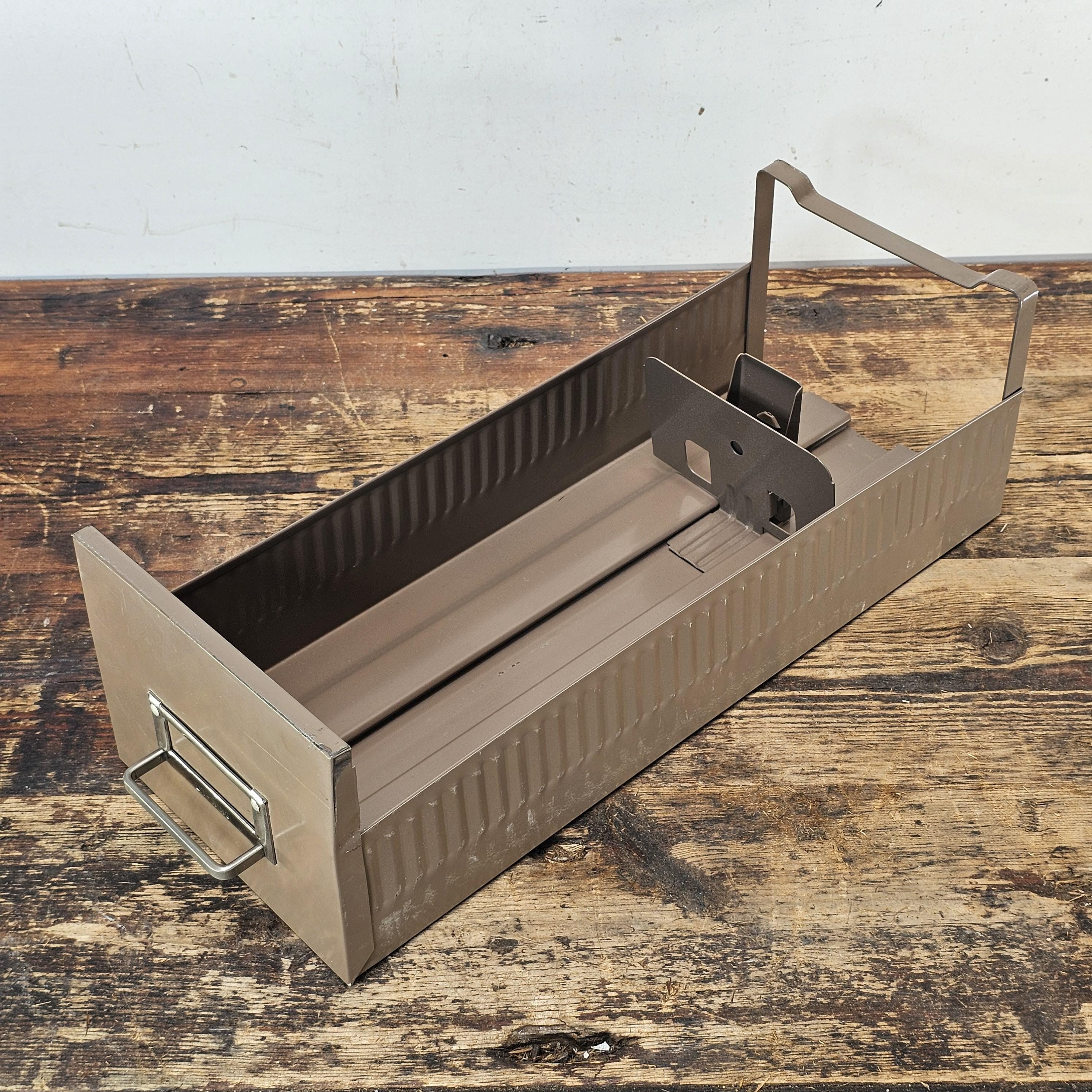 Vintage Metal Lit-Ning Card File Drawer