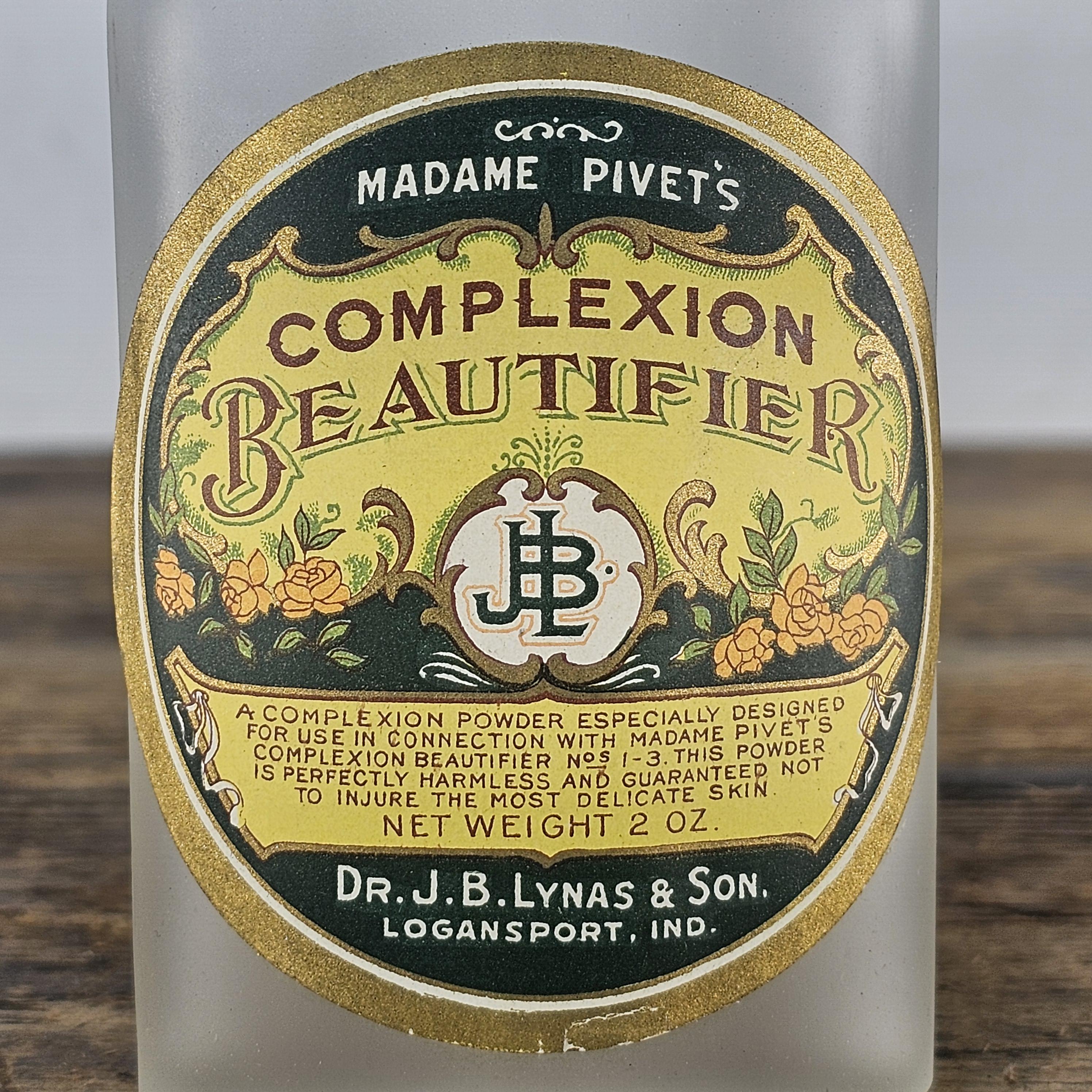 Rare Antique Madame Pivet's Complexion Beautifier Bottle