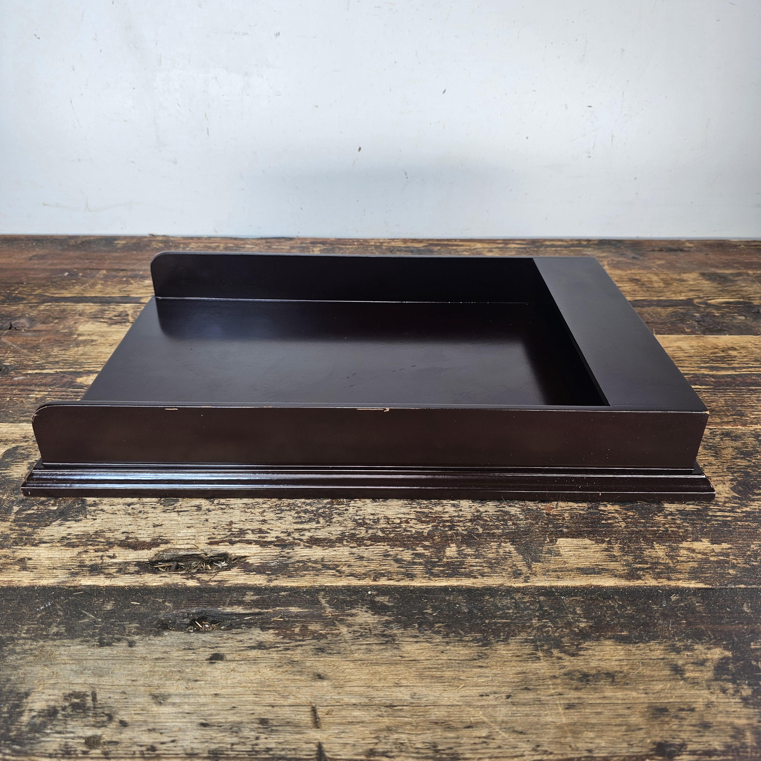 Premium Wooden Display Tray - Dark Mahogany Finish 15.75"L × 10.25"W × 2.25"H