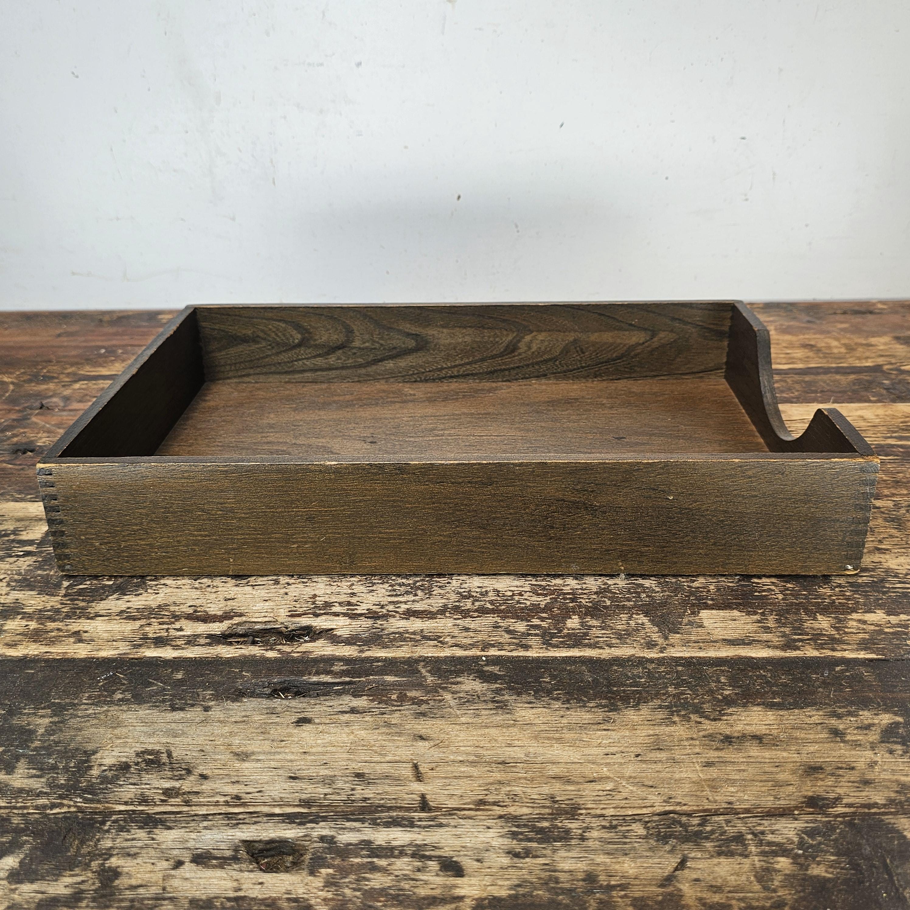 Vintage Hedges Files "The Line" No. 1722 Oak Wood Paper Tray