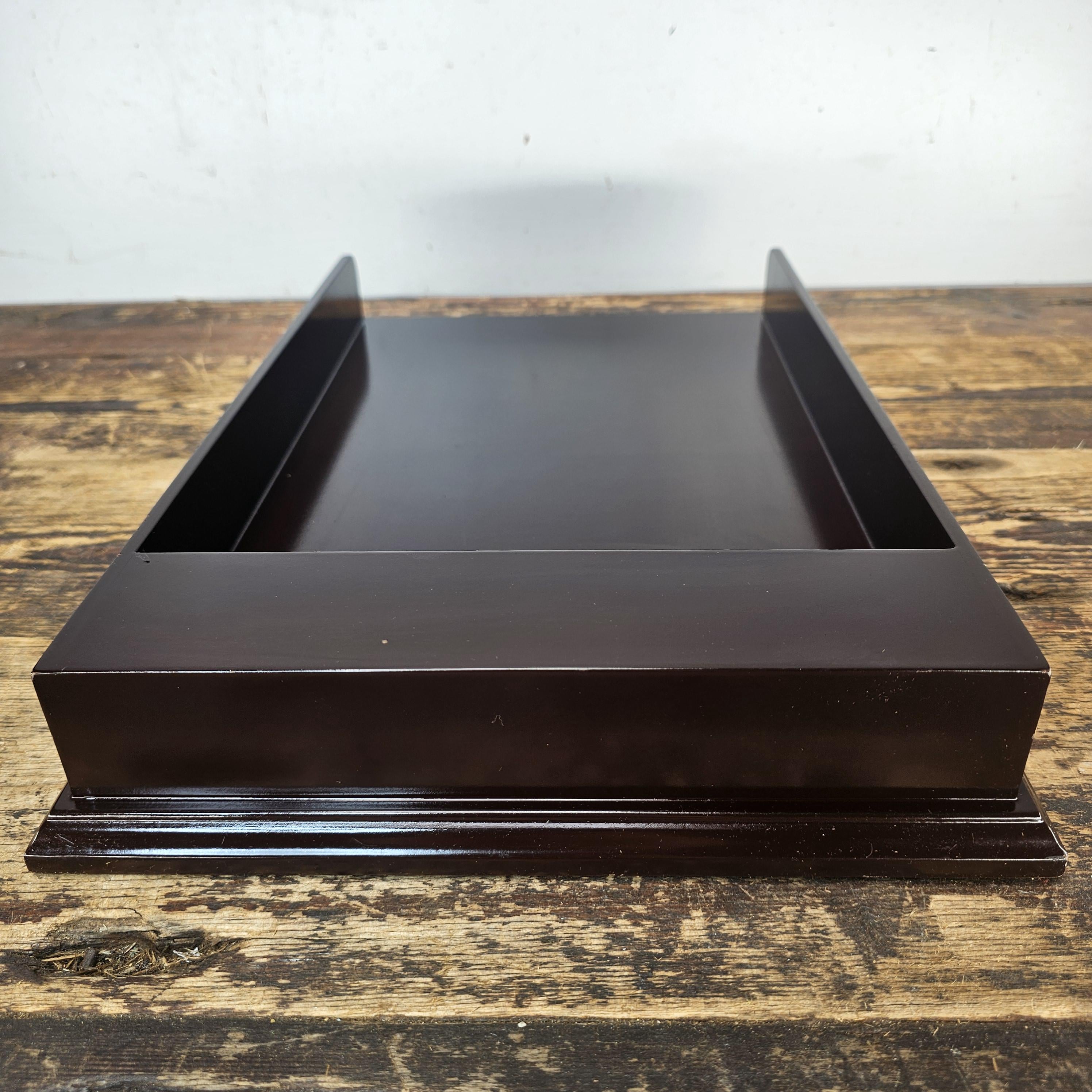 Premium Wooden Display Tray - Dark Mahogany Finish 15.75"L × 10.25"W × 2.25"H