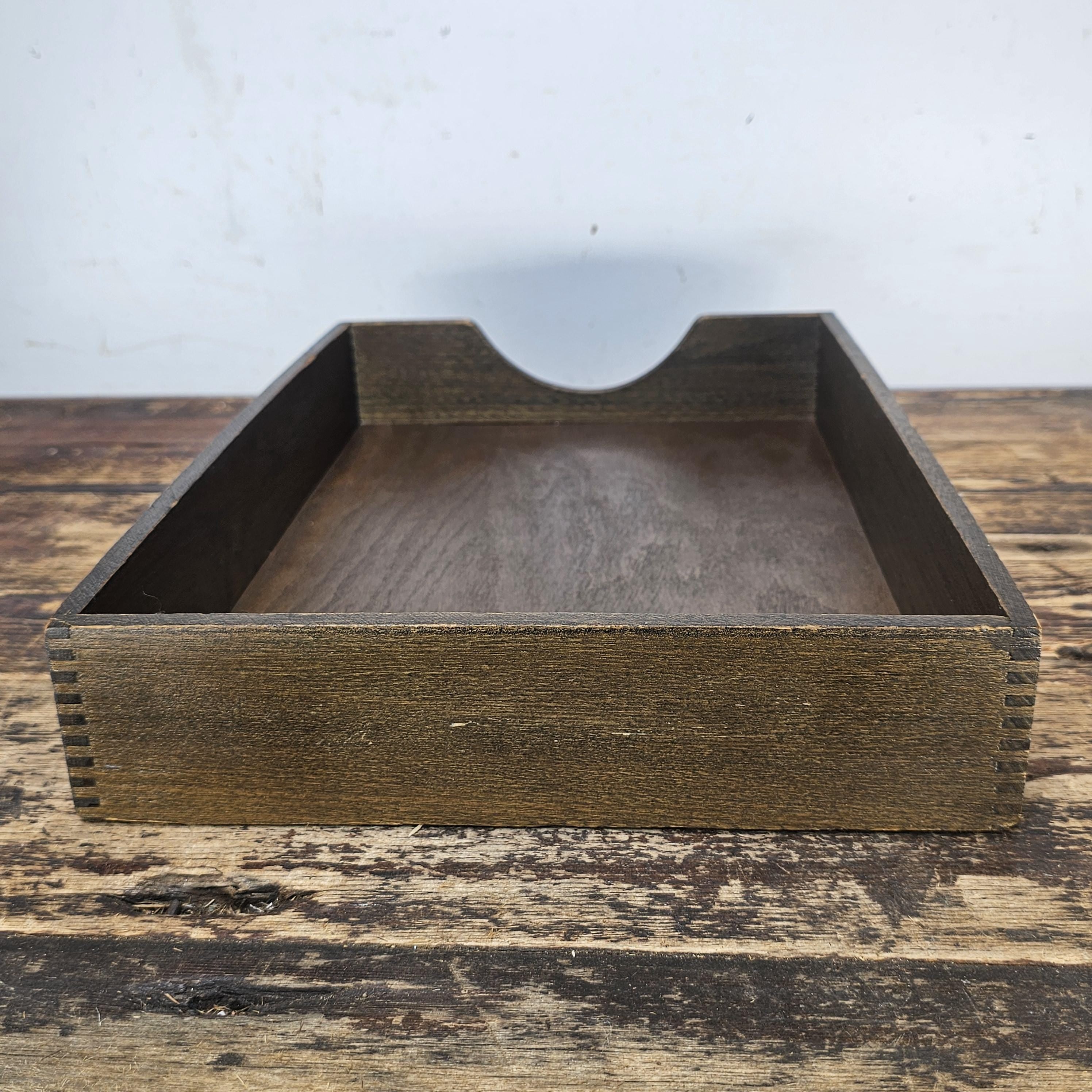 Vintage Hedges Files "The Line" No. 1722 Oak Wood Paper Tray