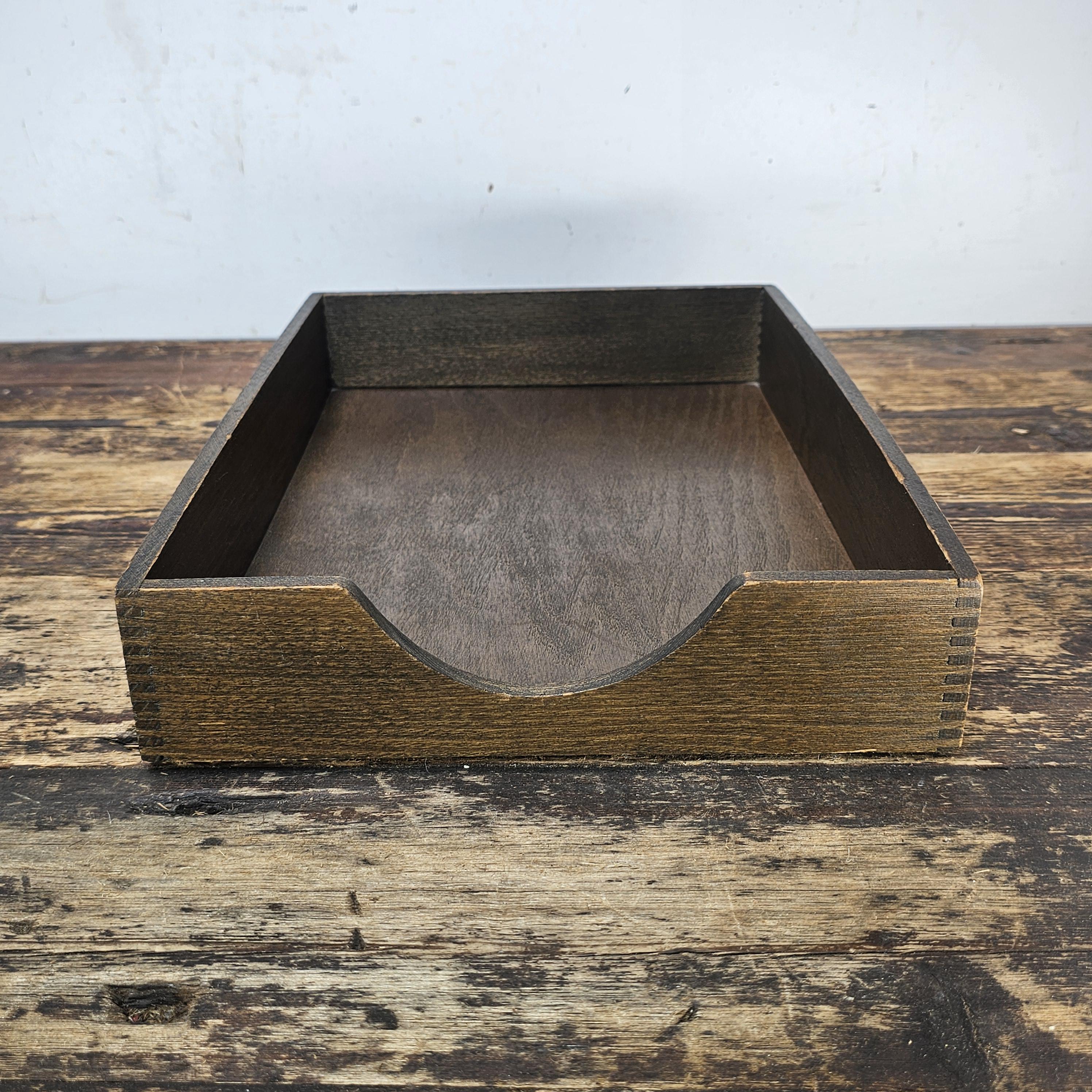 Vintage Hedges Files "The Line" No. 1722 Oak Wood Paper Tray